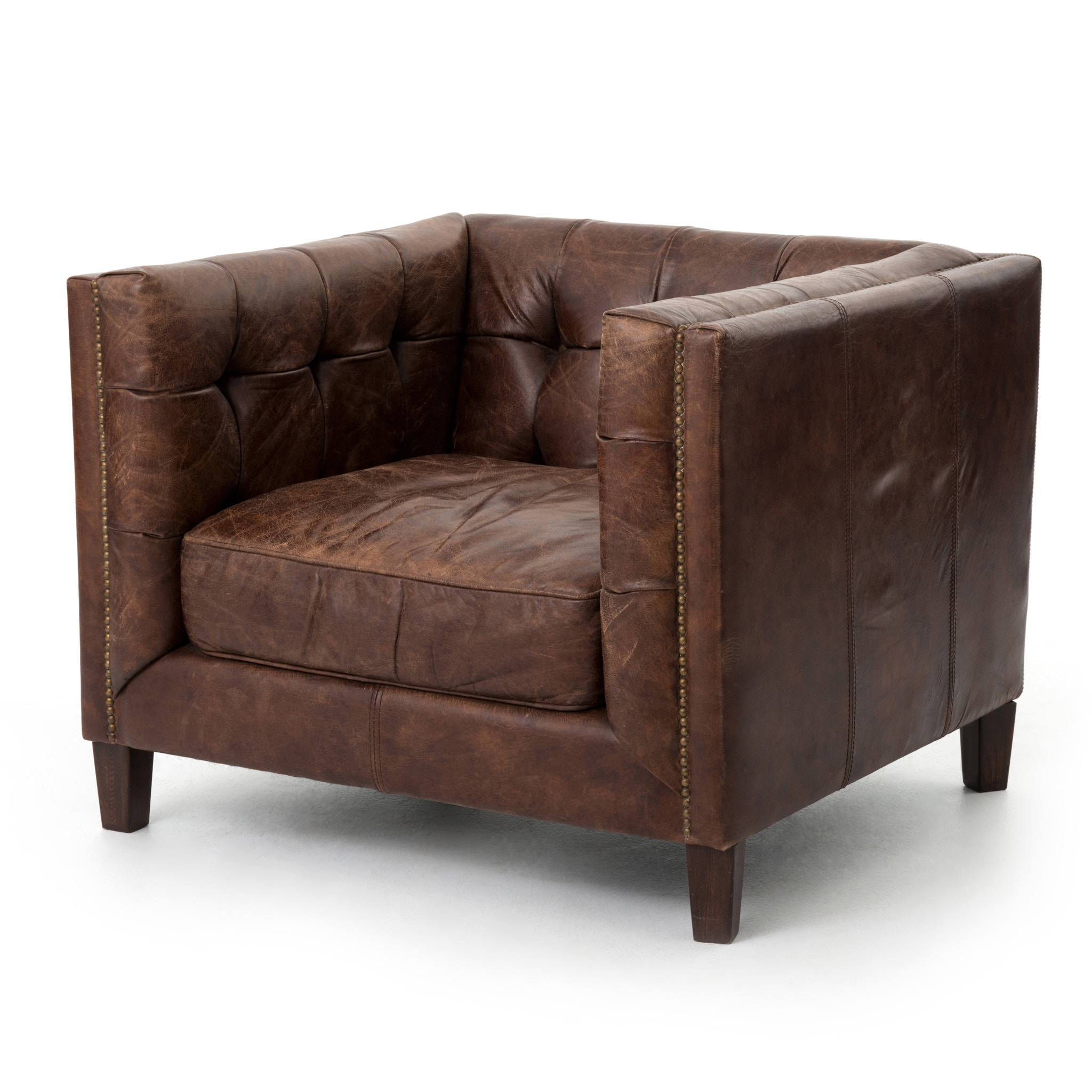 four hands leather club chair