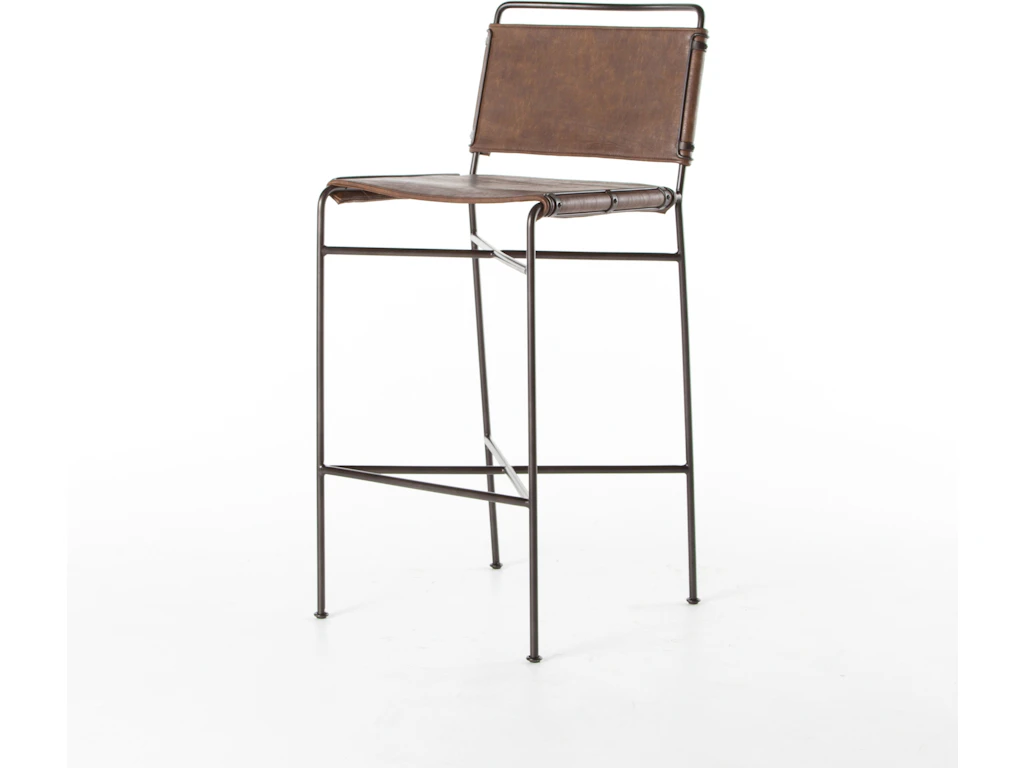Four Hands Furniture Cird 154 926 Dining Room Wharton Bar Stool Distressed Brown Four Hands Furniture Cird 154 926 Dining Room Wharton Bar Stool Distressed Brown