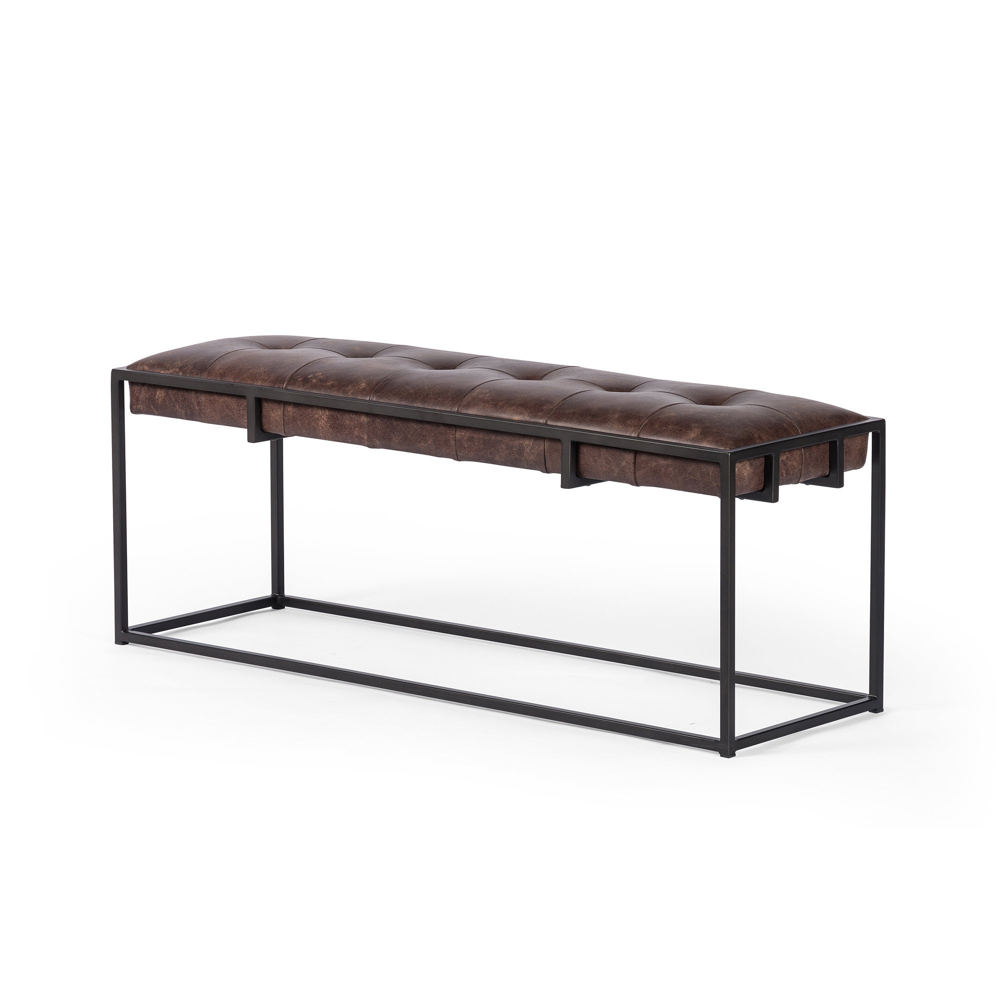 Four hands leather deals bench