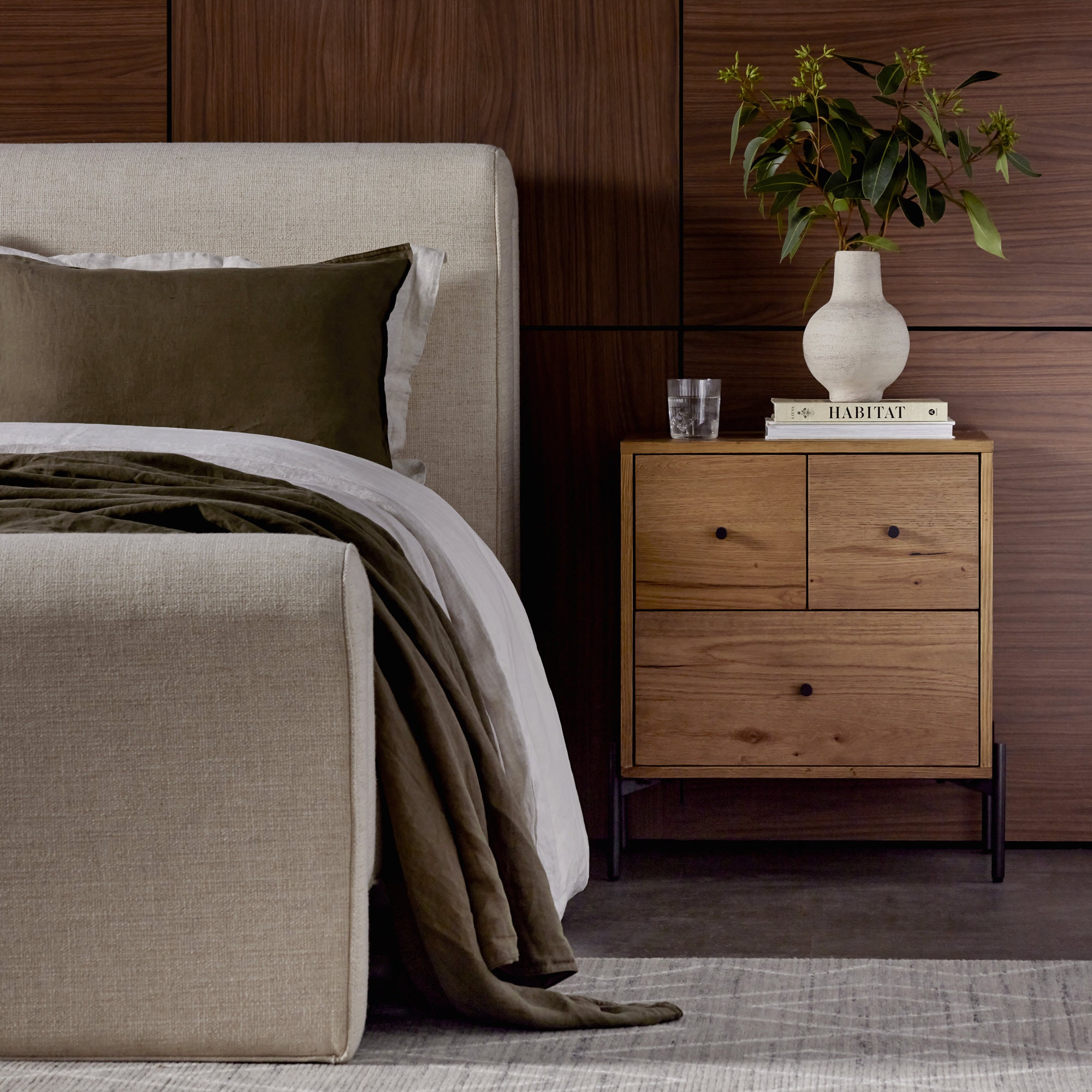 Four Hands Furniture 109286002 Bedroom Eaton NightstandAmber Oak Resin