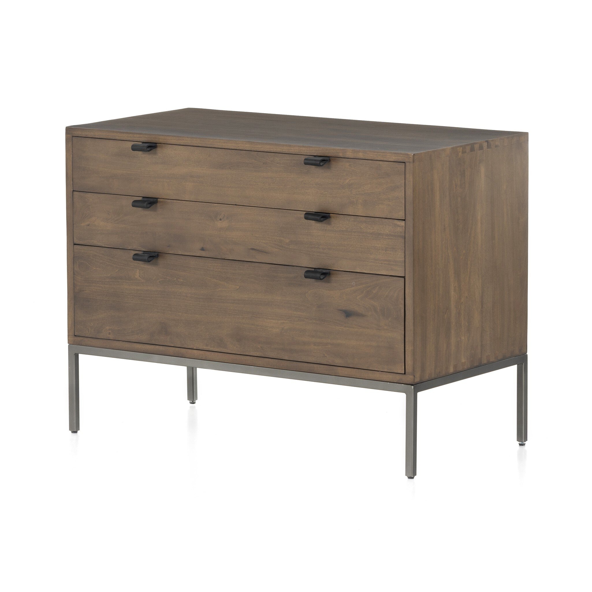 Four Hands Furniture 230316001 Bedroom Trey Large NightstandAuburn Poplar