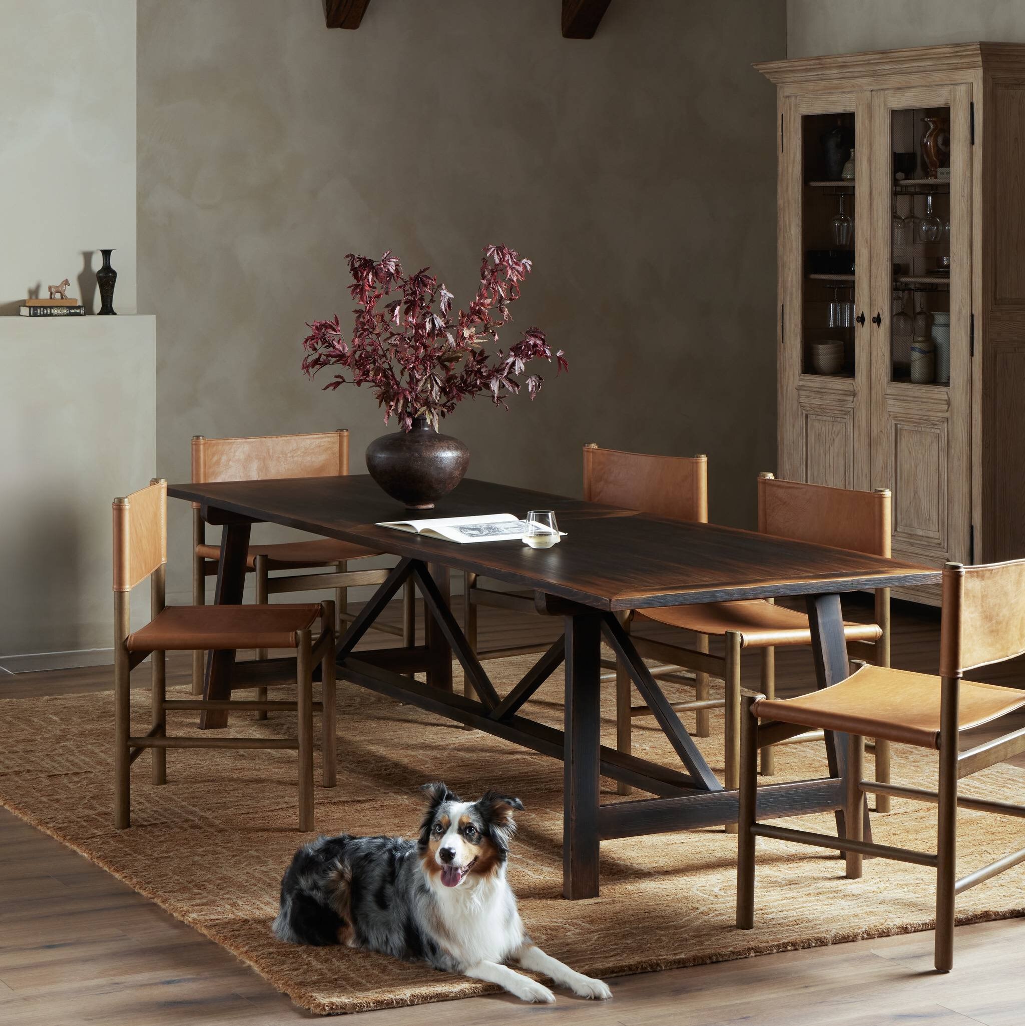 Four Hands Furniture 237659 002 Dining Room The 1500 Kilometer Dining Table Aged Brown Veneer