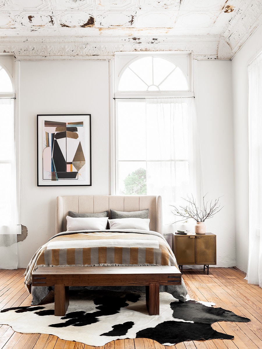 Four Hands Furniture IELE103 Bedroom Sunburst NightstandAged