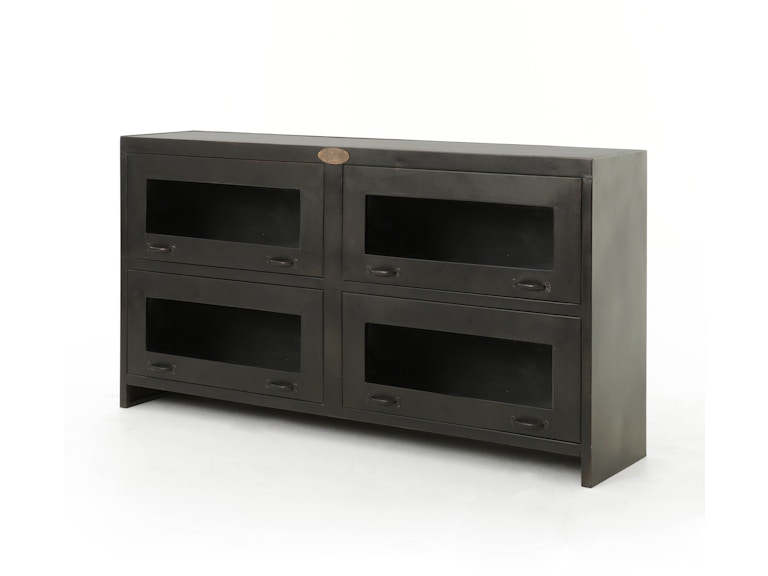 Four Hands Furniture IRCK-MC-214 Home Entertainment Rockwell Media Four Hands Furniture Rockwell Media Cabinet-Antique Iron IRCK-MC-214 - Four Hands Furniture IRCK-MC-214 Home Entertainment Rockwell Media