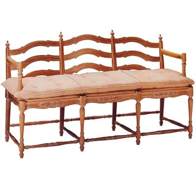 Fremarc Designs 92160 Living Room Ladderback Rush Seat Bench