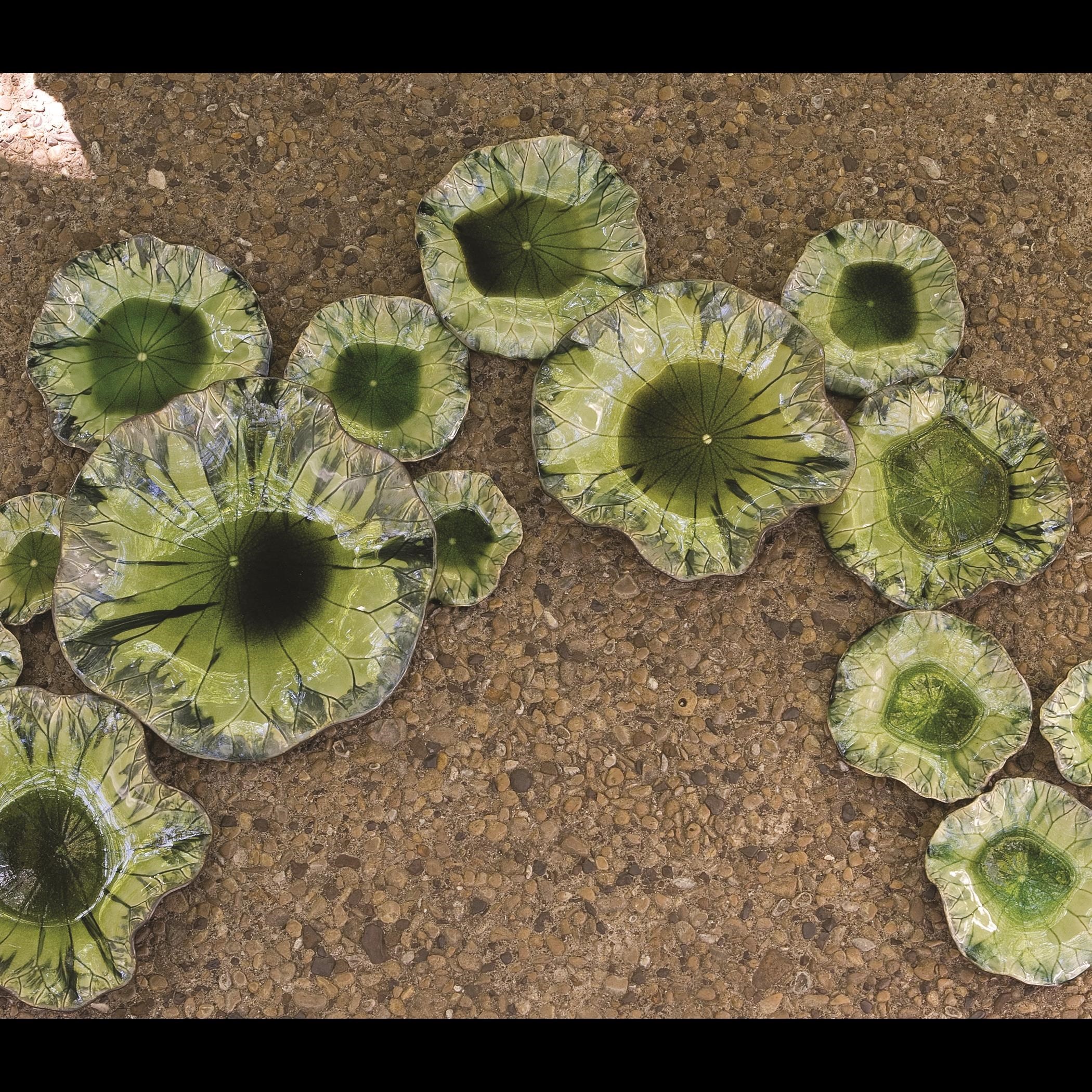 Global Views Free Formed Lily Plate-Green-Lg 8.80198