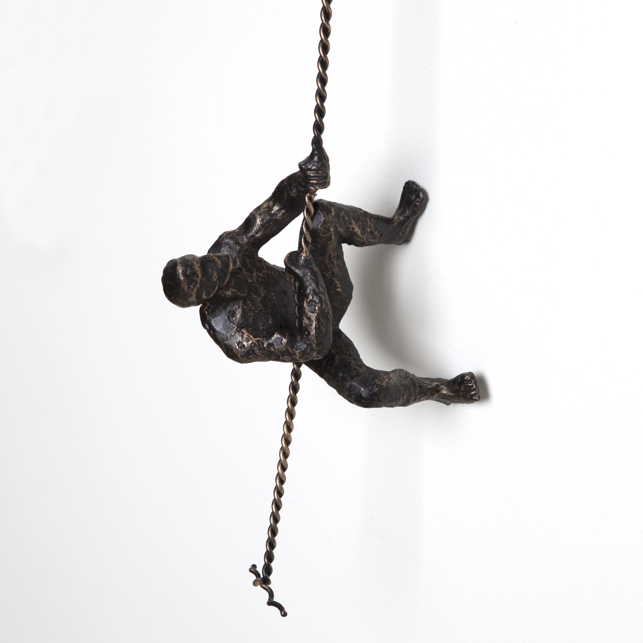 Global Views Climbing Man-Wall Mounted-Bronze 8.80849