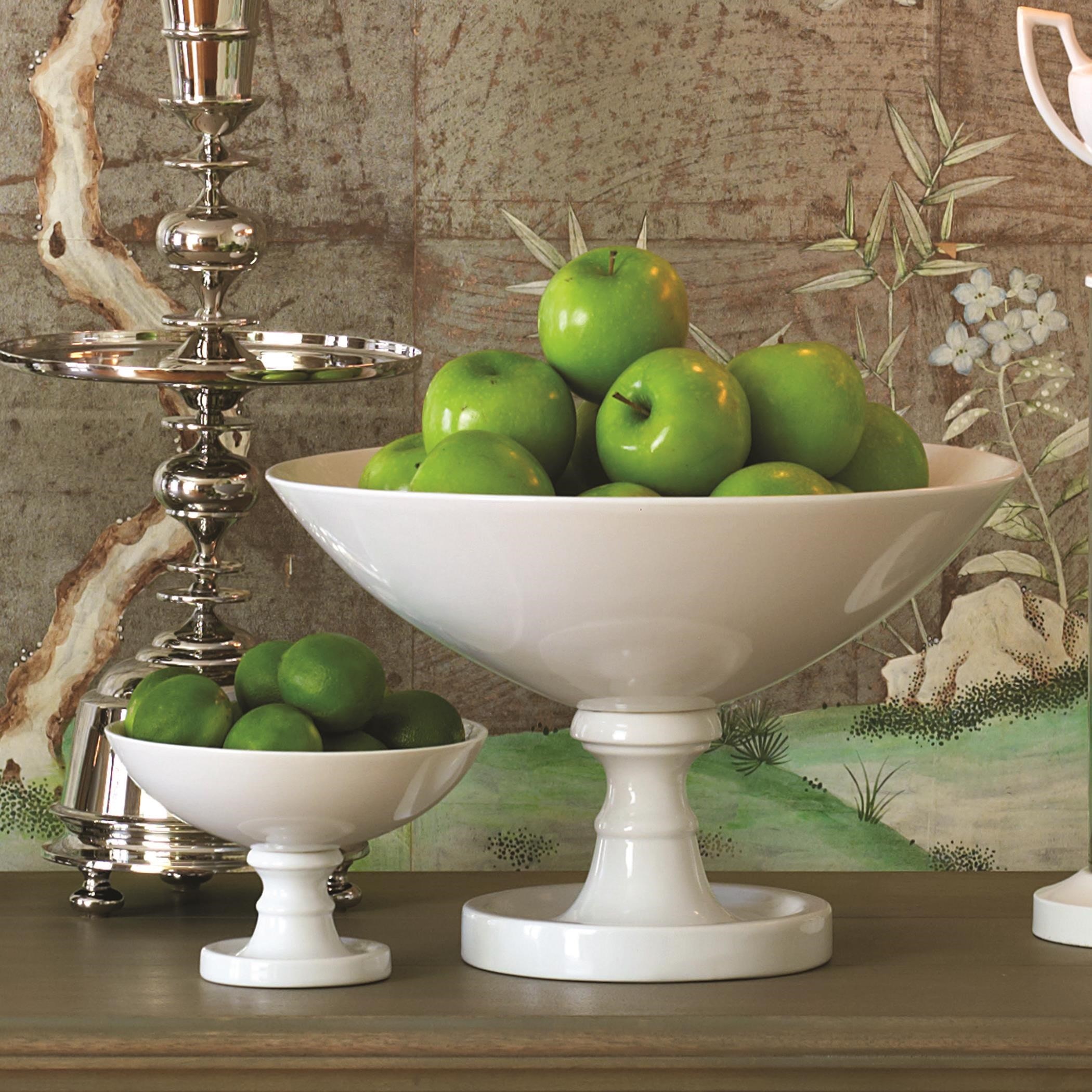 Global Views ~White Grand Pedestal Bowl-Lg 8.81715