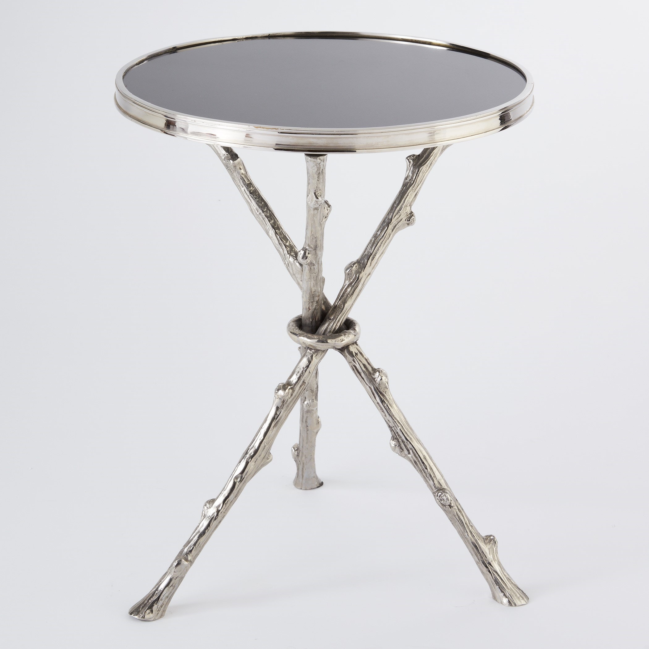 Global Views Twig Table-Nickel/Black Granite 8977
