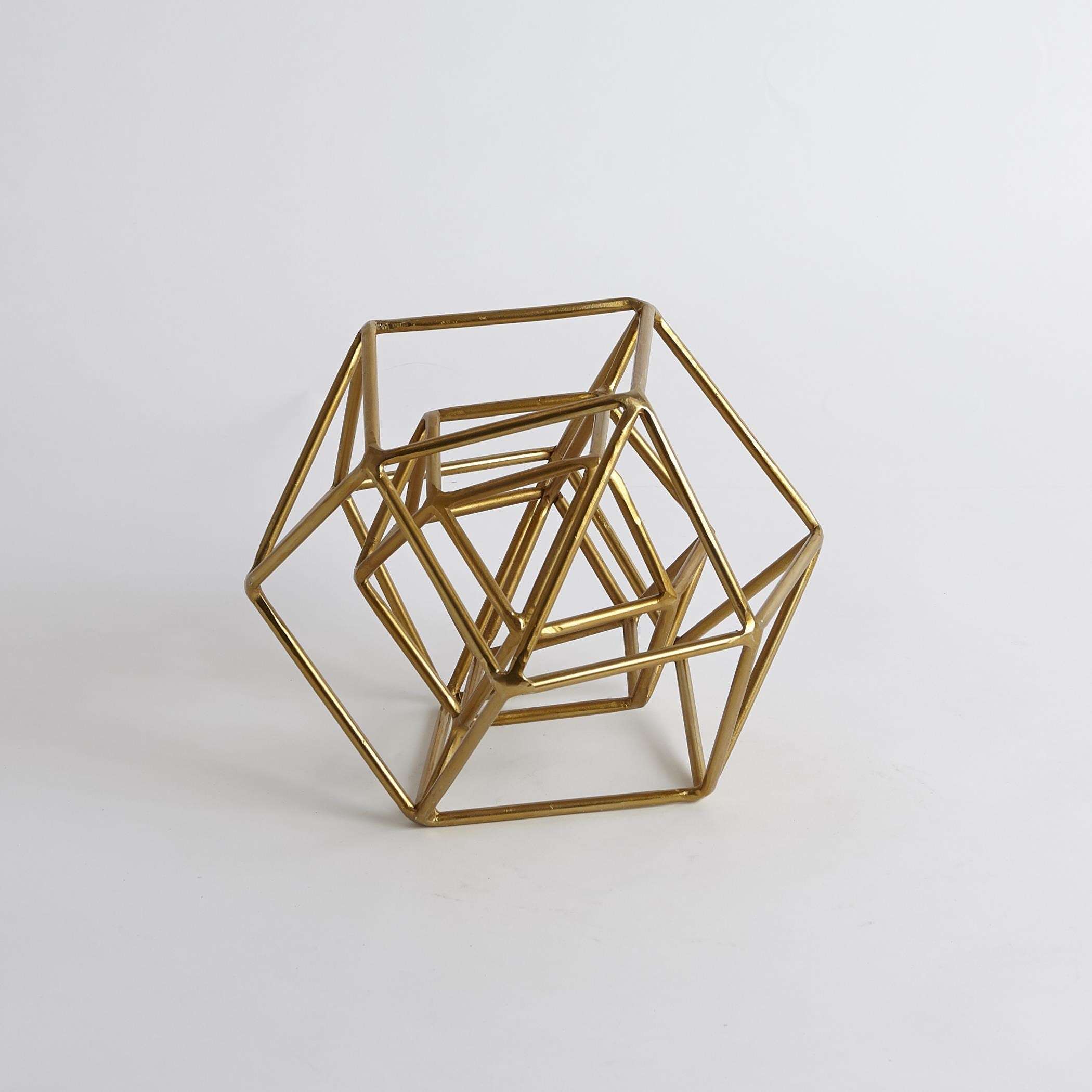 Global Views Geo Sculpture-Gold-Sm 9.92623