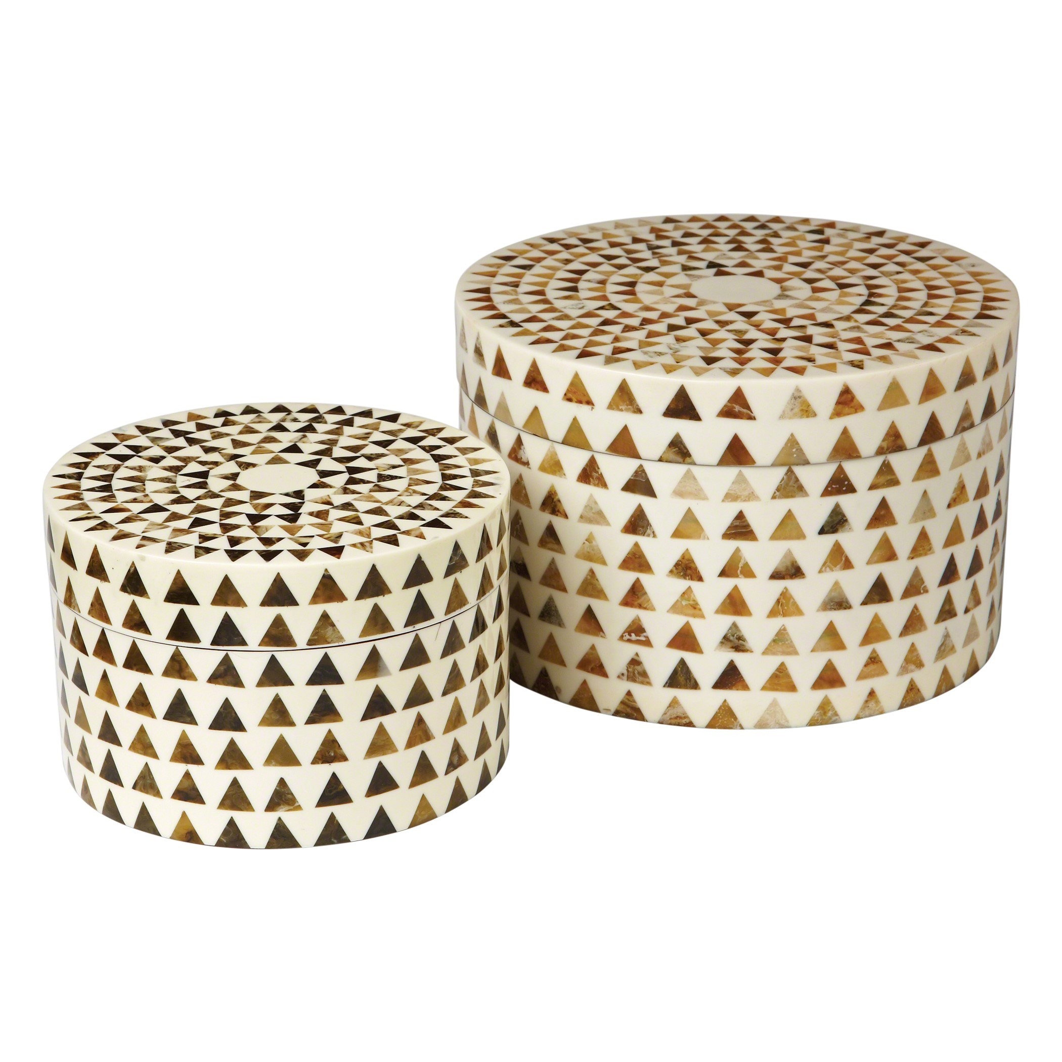 Global Views Triangle Stripe Box-Round-Sm D9.90021