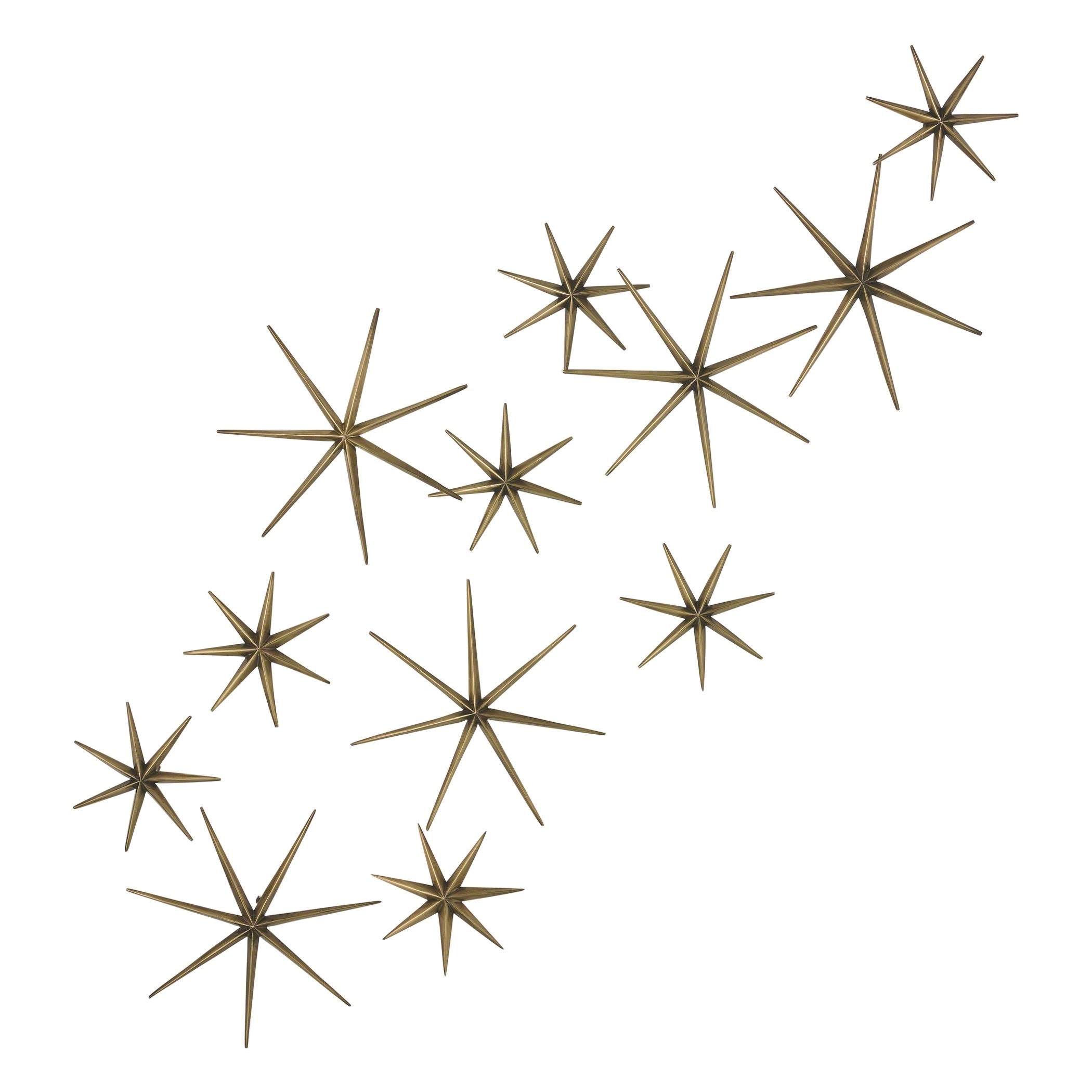Global Views S/12 Etoile Wall Decor-Brass D9.90040