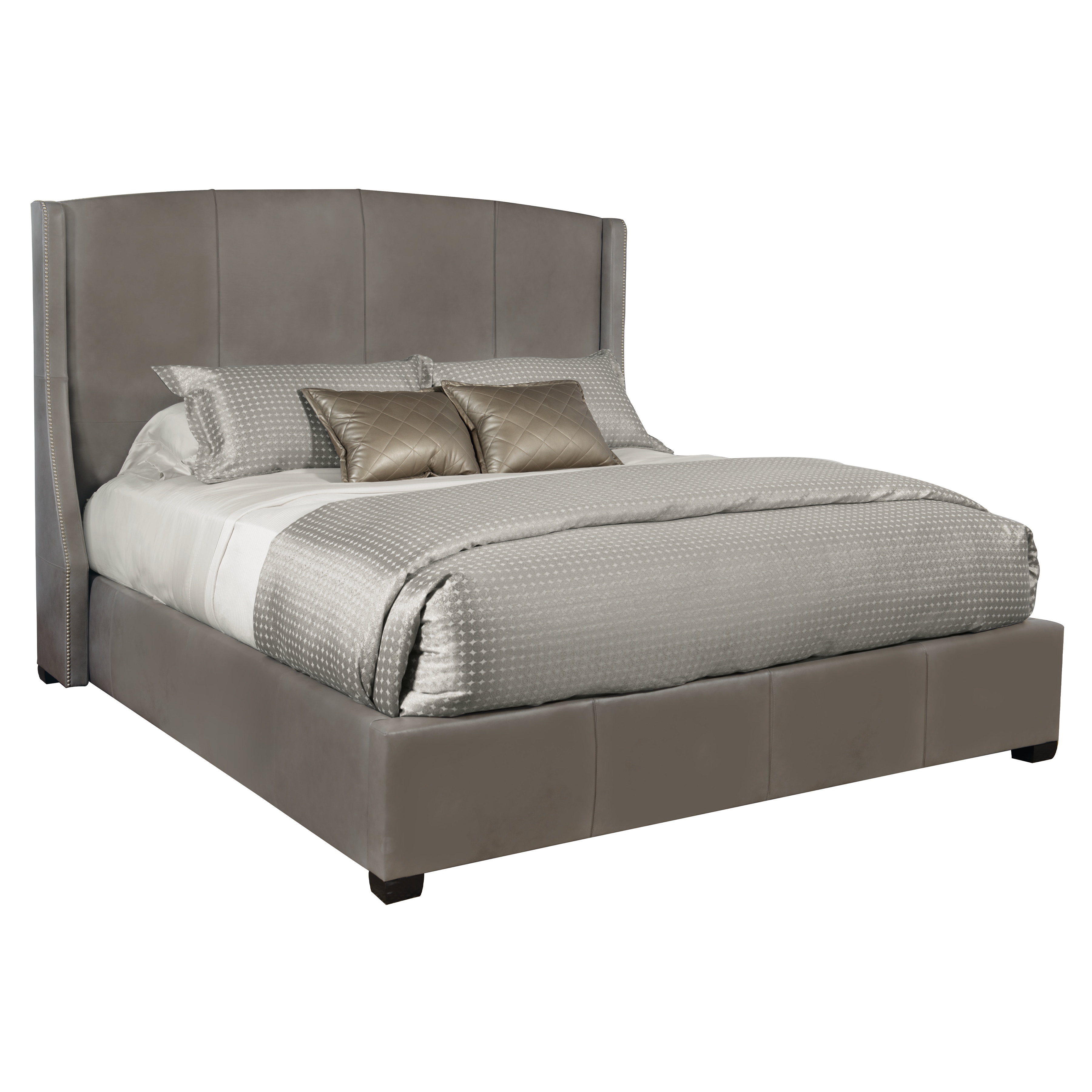 Bernhardt Interiors Cooper King Leather Shelter Bed 754F66L, 754H66L
