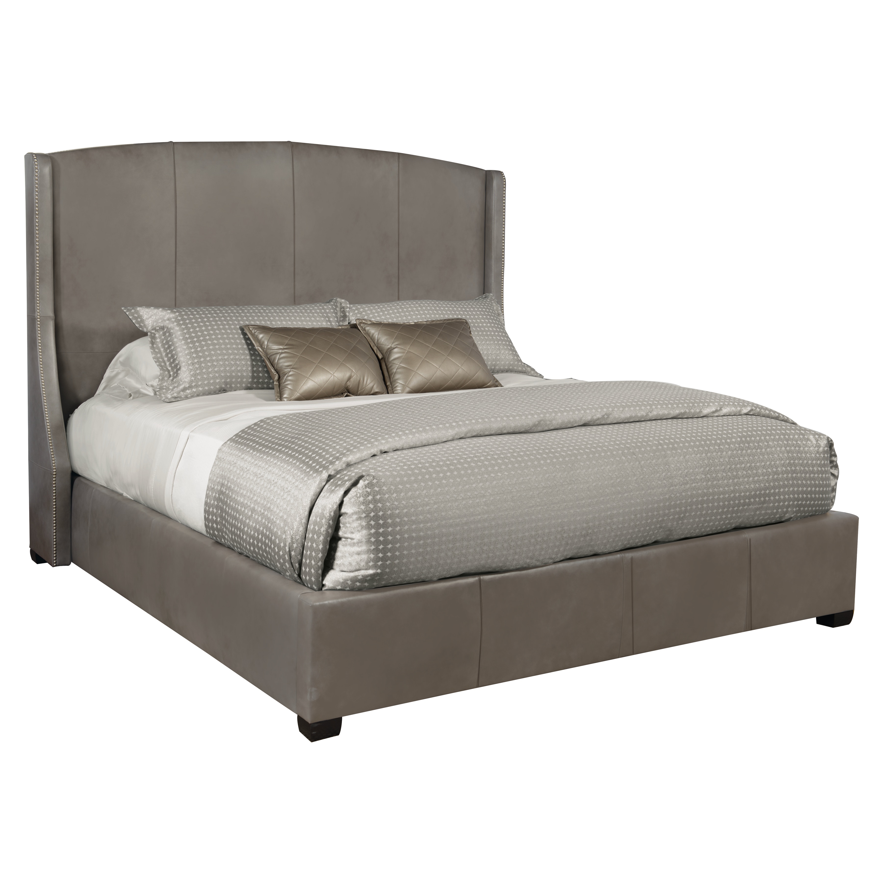 Bernhardt Interiors Cooper King Leather Shelter Bed 754F76L, 754H76L