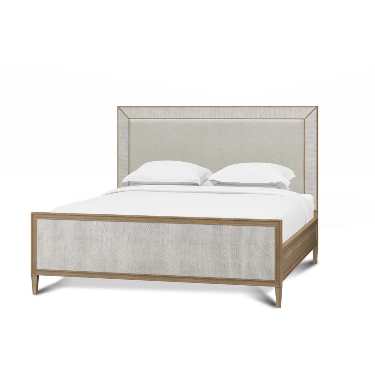 Bramble Furniture Belgravia Upholstered Bed w/ Rattan King 76552
