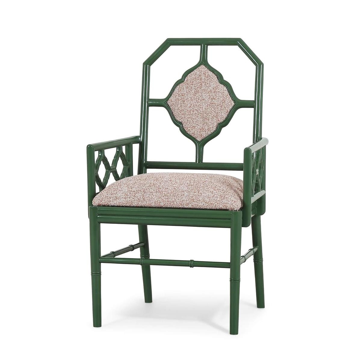Bramble Furniture Chinois Dining Armchair w/ Upholstered Back 29111