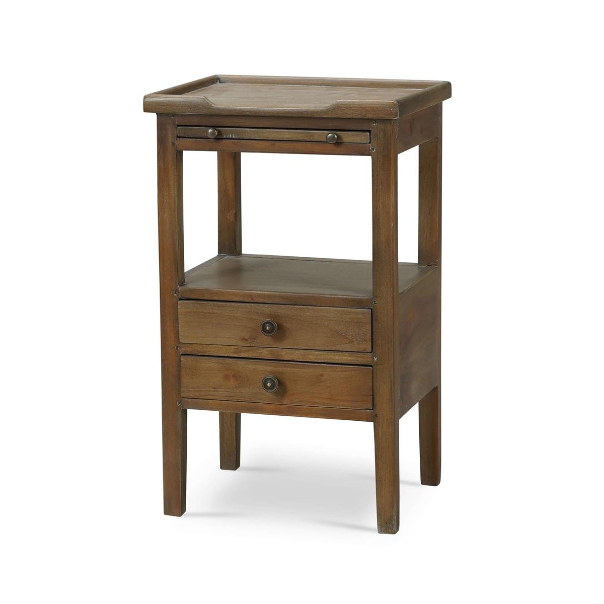 Bramble Furniture Eton 2 Drawer Side Table w/ Pull Out Shelf 23873