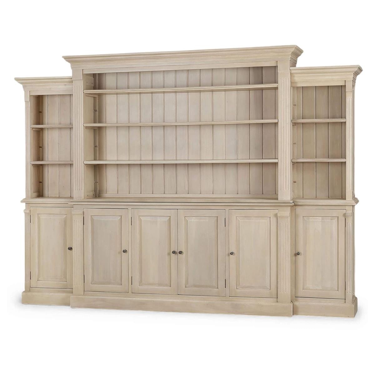 Bramble Furniture French Hens Media Cabinet w/ Glass Shelves on Sides 29118
