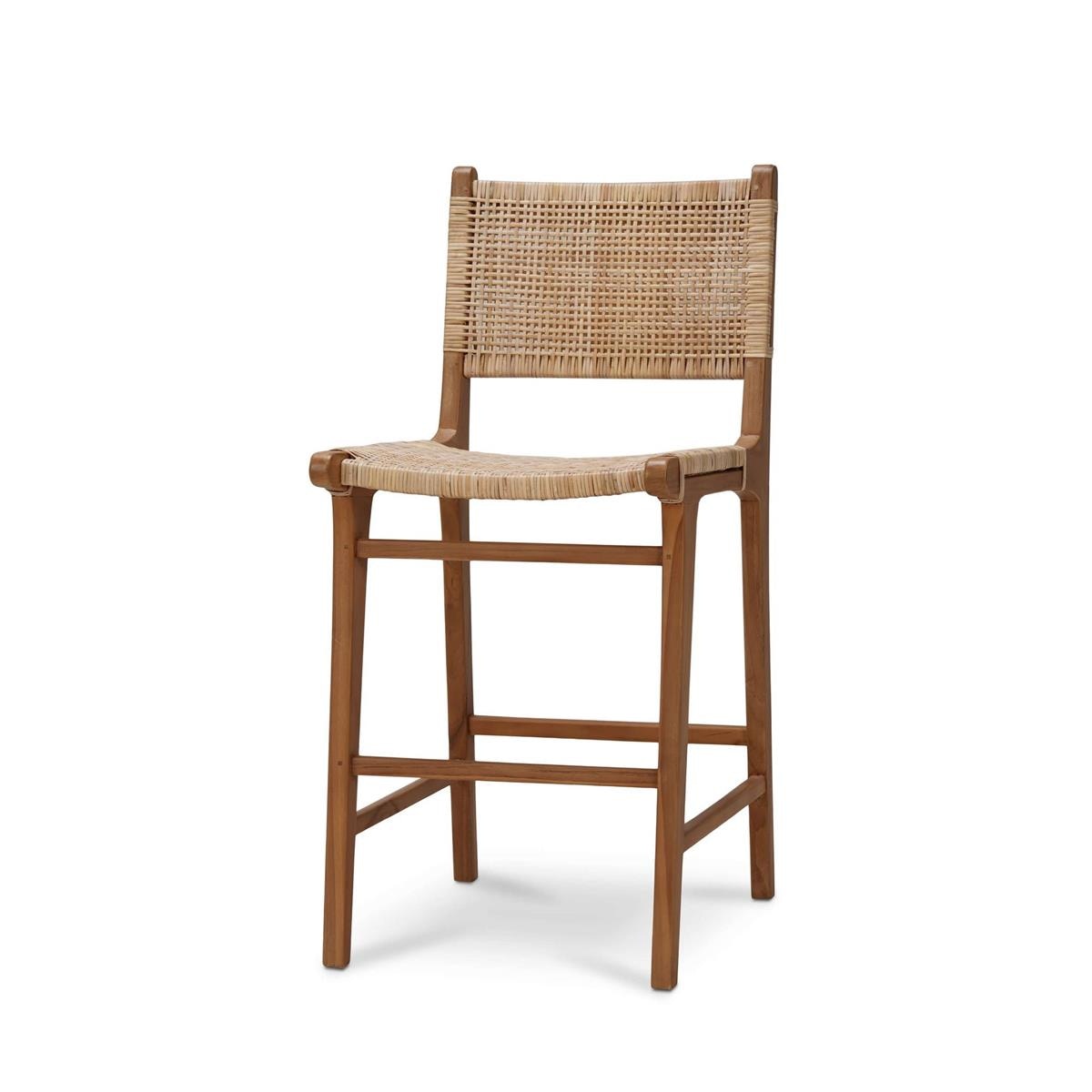 Bramble Furniture Logan Counter Stool w/ Rattan - Teak 85194