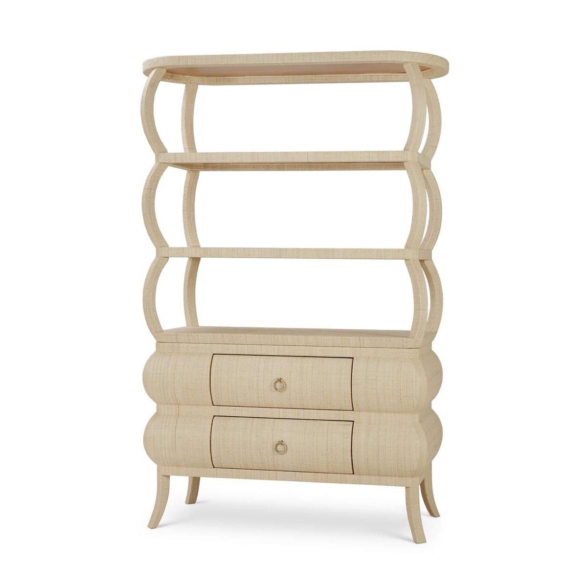Bramble Furniture Savannah Open Bookcase w/ Rattan 28789
