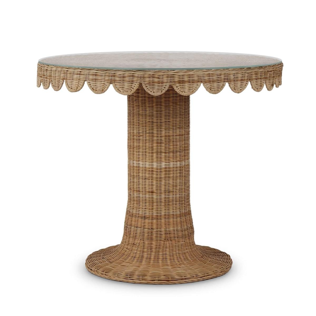 Bramble Furniture Scalloped Round Bistro Table w/ Tempered Glass 28641