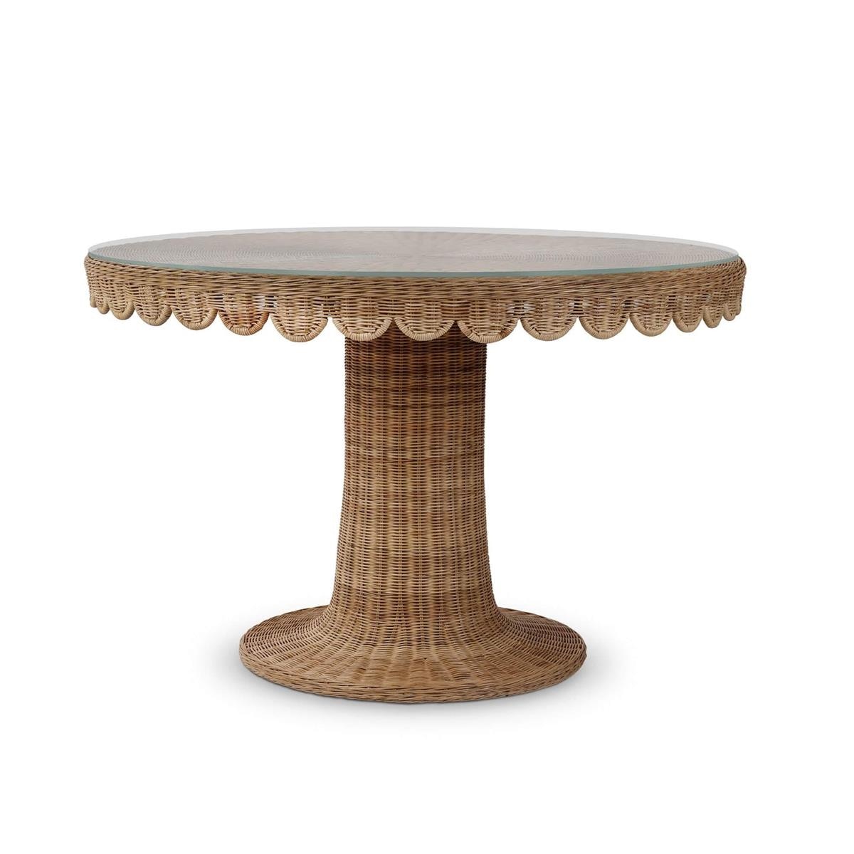 Bramble Furniture Scalloped Round Rattan Dining Table 48