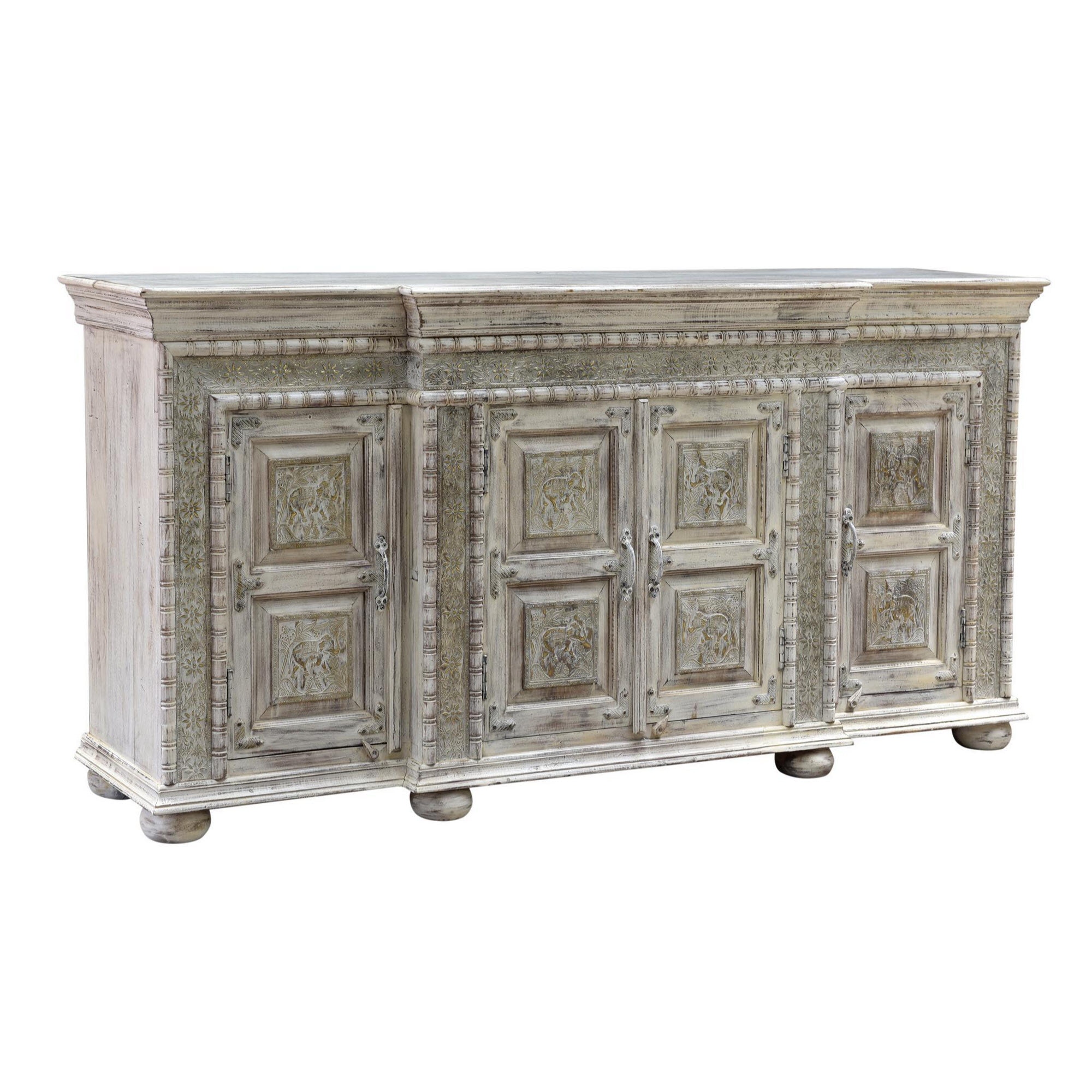 Classic Home Arish 4 Door Breakfront Cabinet - Heritage Cream 59026345