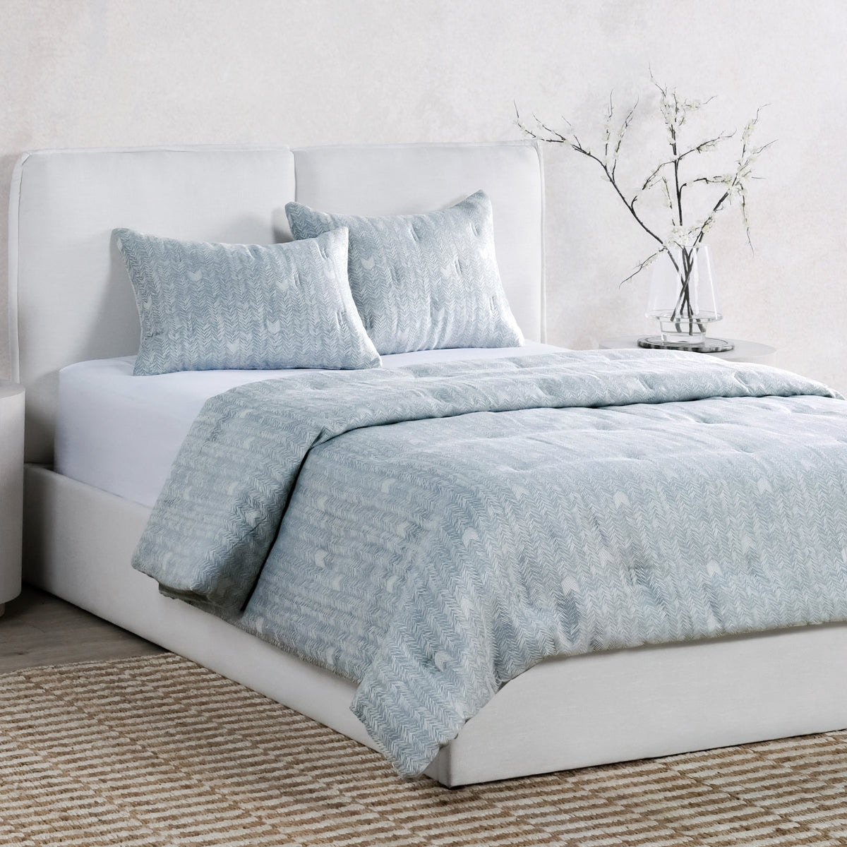Classic Home French Herringbone Comforter Collection - Storm BEDC003K
