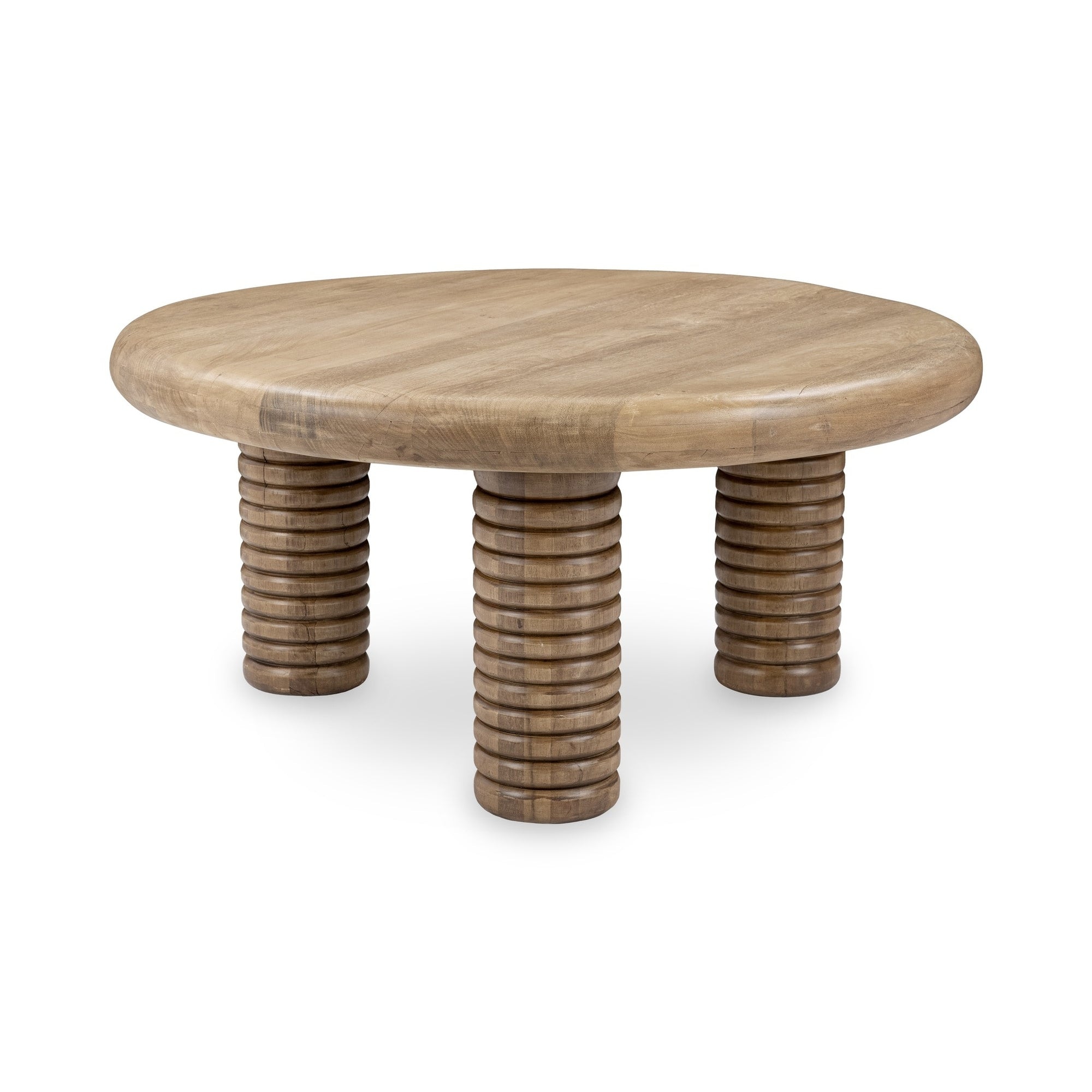 Classic Home Ilaria Reclaimed Wood Round Coffee Table - Sand Washed 51012083