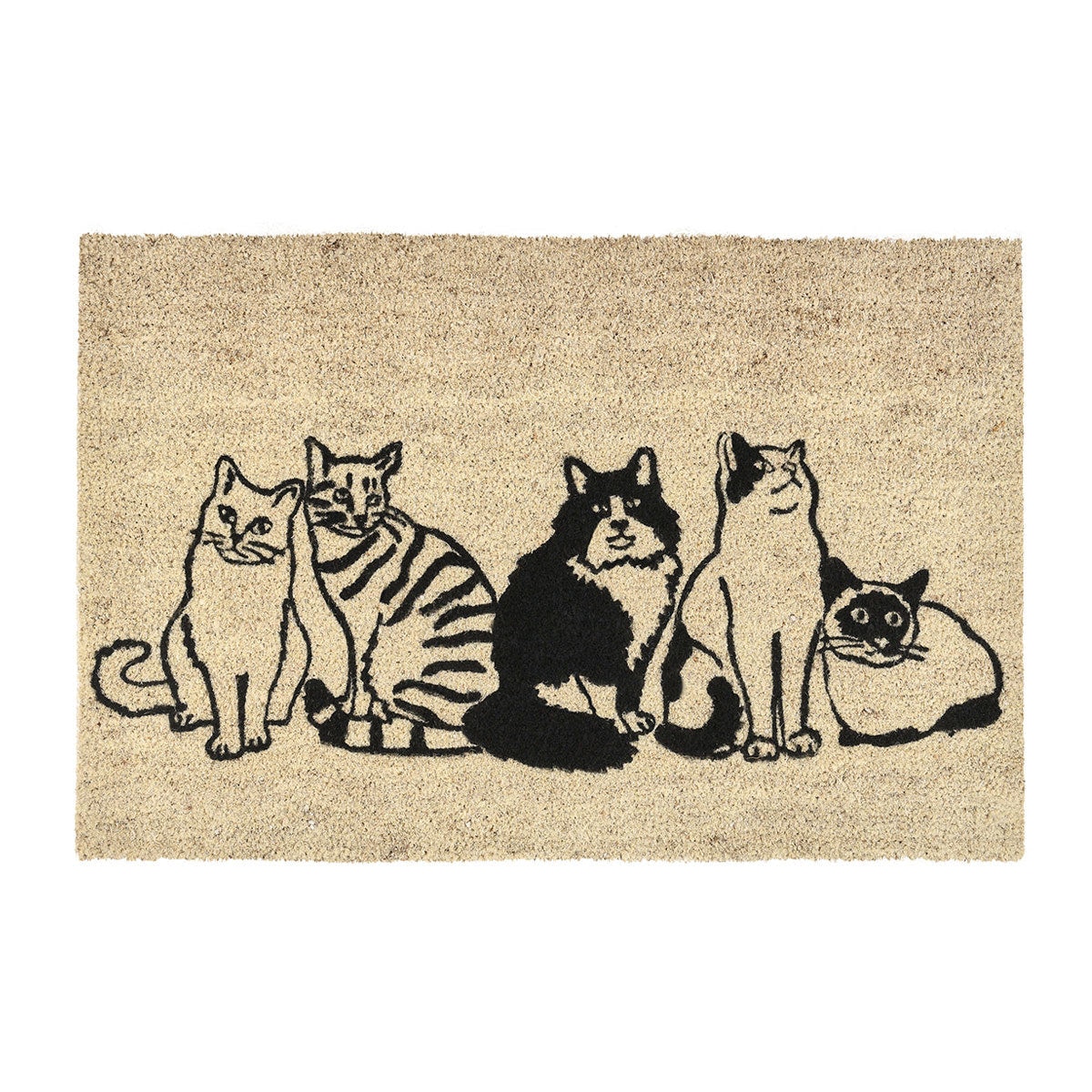 Classic Home Kitty Crew Doormat 24x36 - Black/Sand 30182824