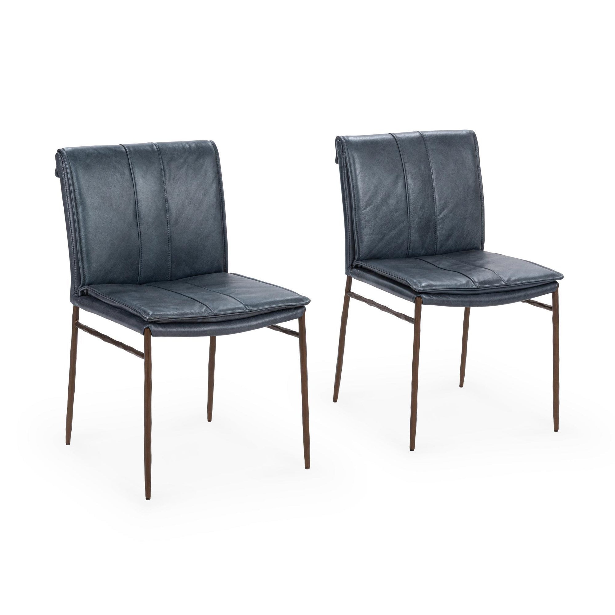 Classic Home Mayer Leather Dining Chair Set of 2 - Ocean Blue 53006504