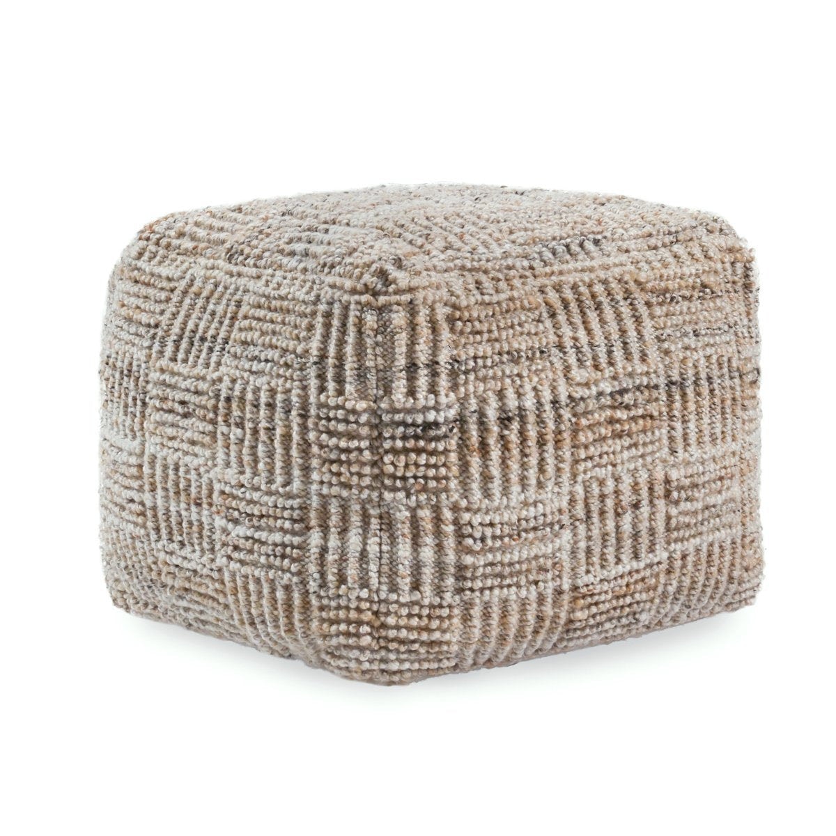 Classic Home Performance Vico Pouf 18x18x14 - Caramel Multi VP12224