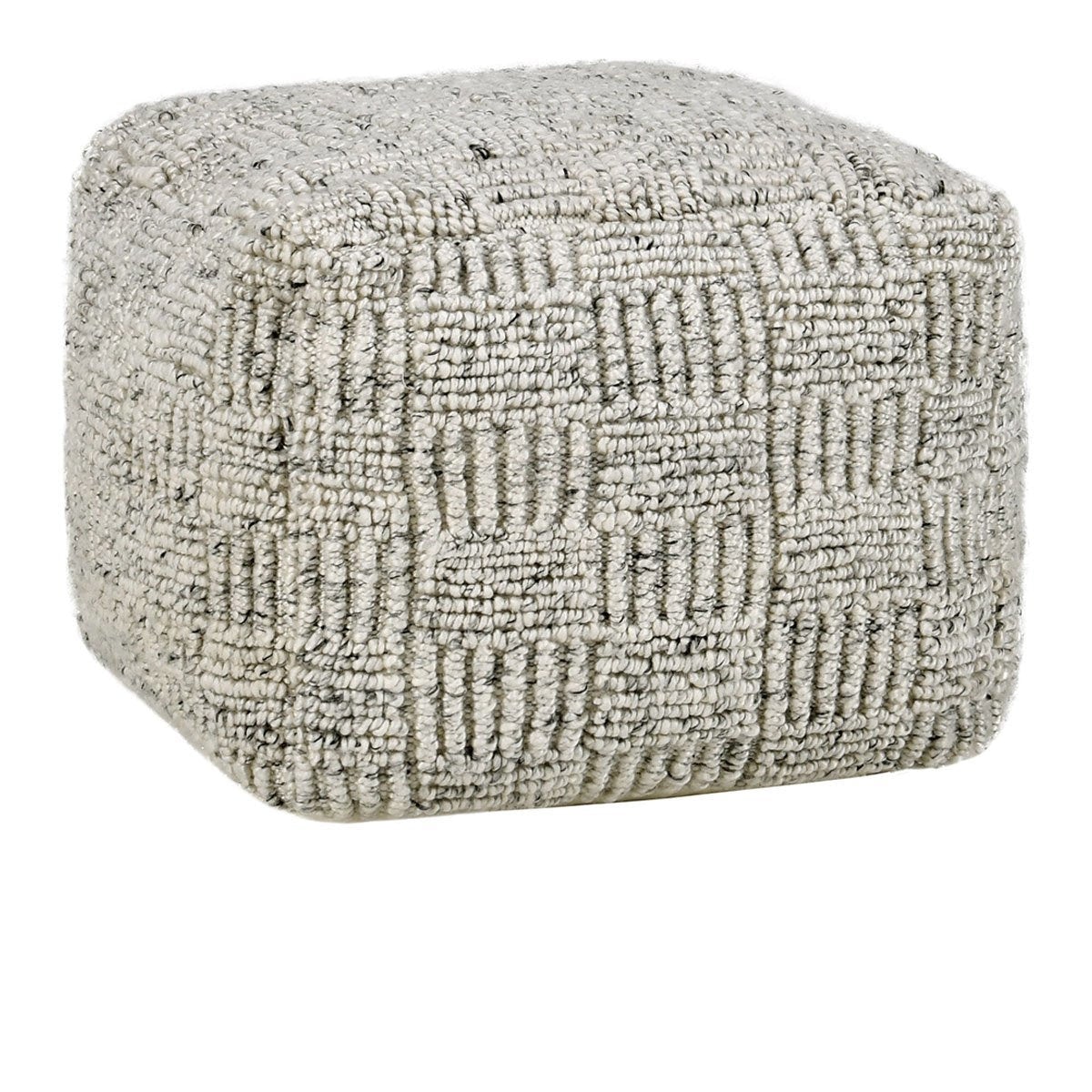 Classic Home Performance Vico Pouf 18x18x14 - Ivory Multi VP10037