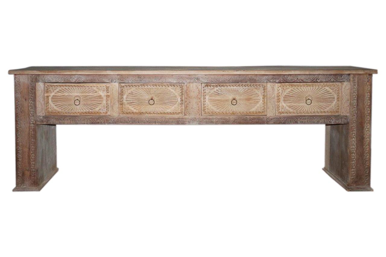 Classic Home Qena Reclaimed Wood 4 Drawer Console Table - Butterwood Blend 59971071