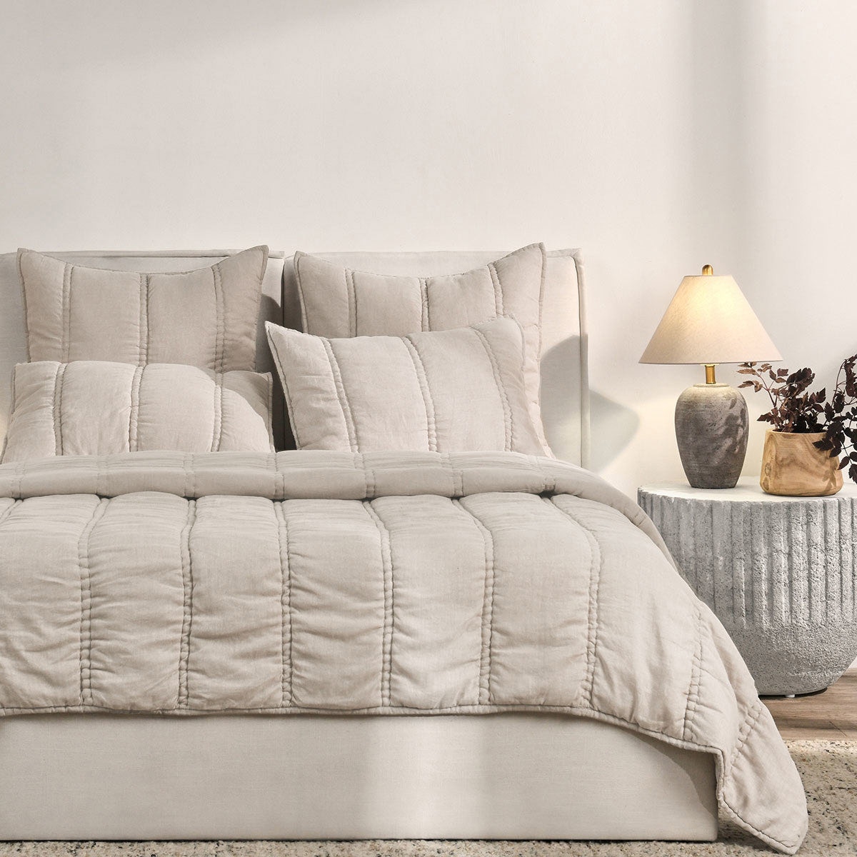 Classic Home Rowen Quilt Collection - Taupe V290150