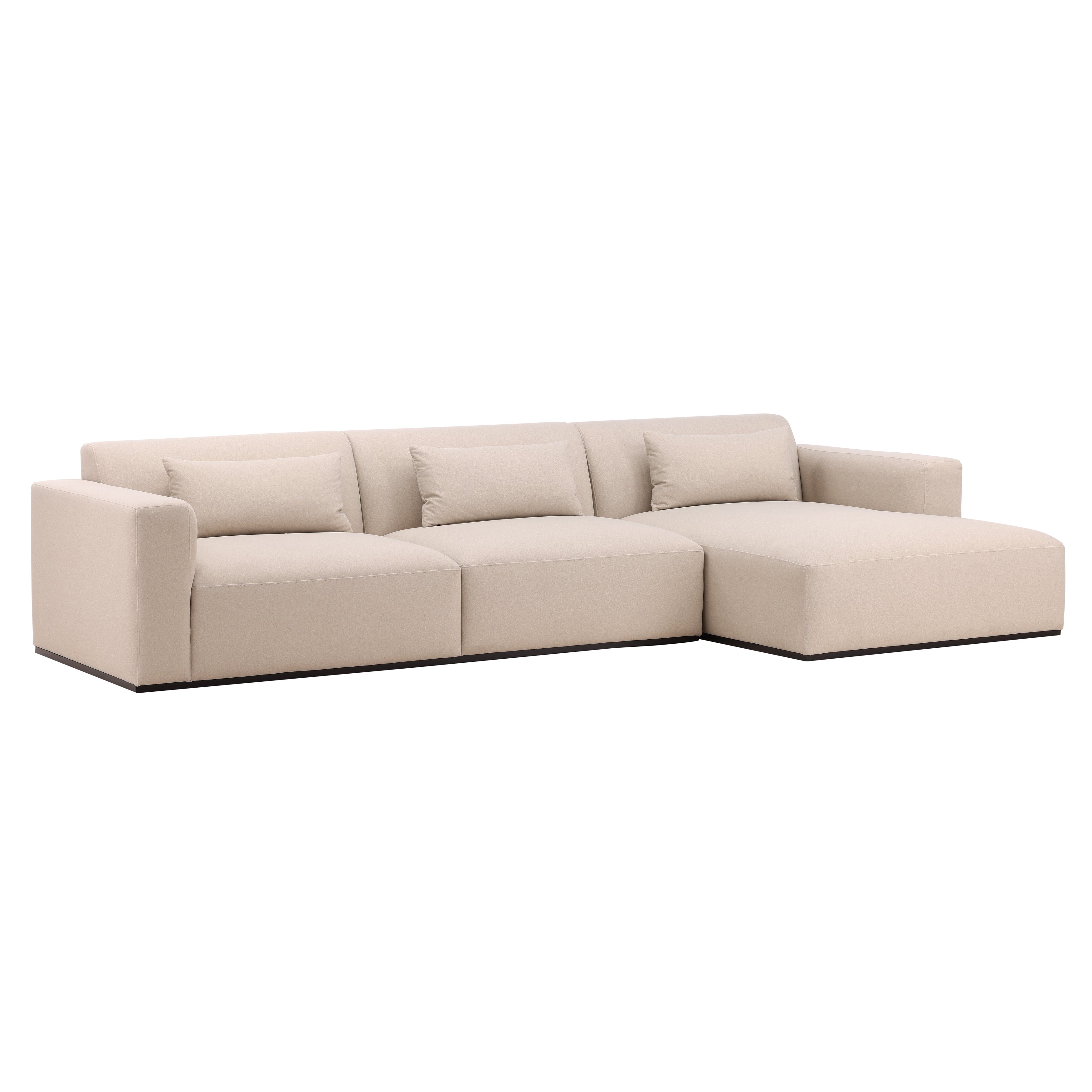 Dovetail Furniture Brooklyn Chaise Sectional DOV3214R-CREM