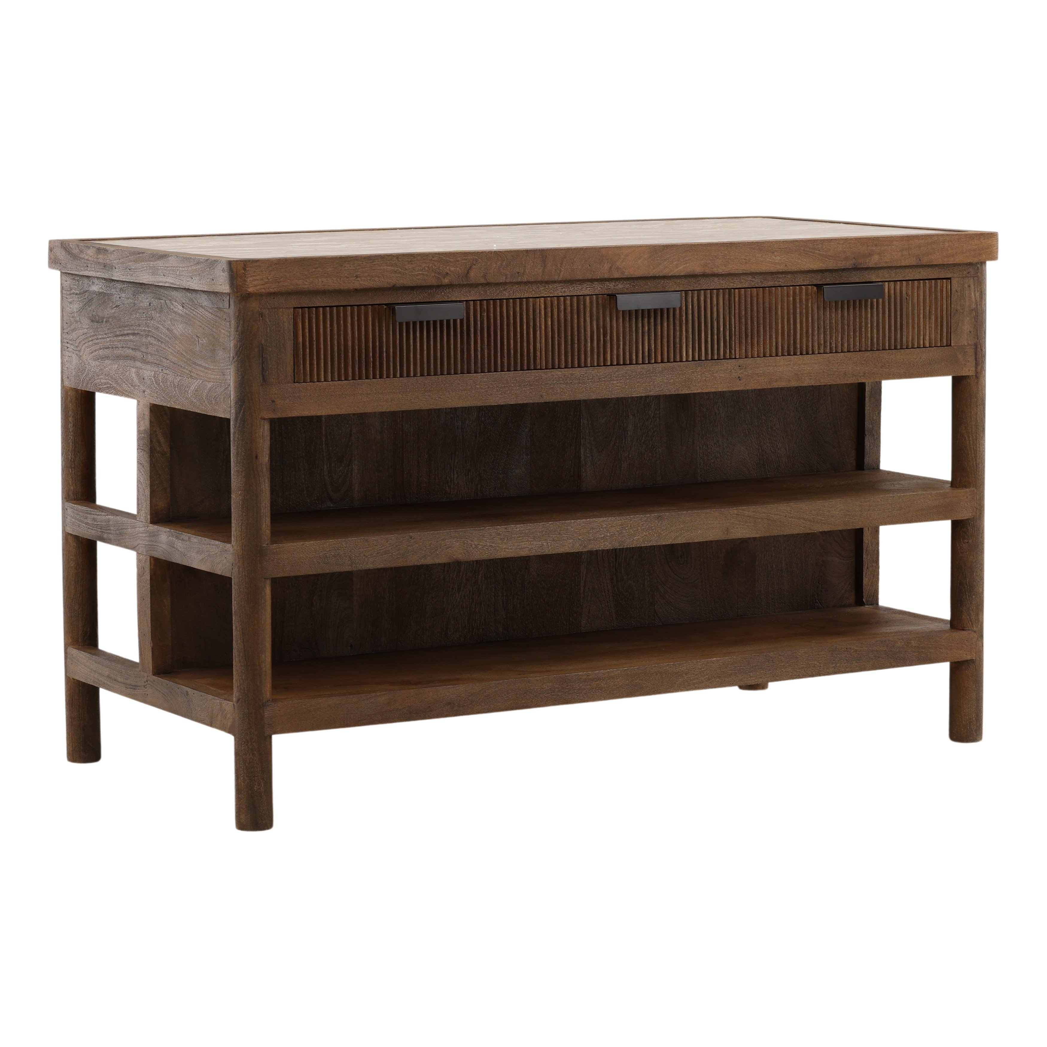 Dovetail Furniture Elston Kitchen Island DOV40115-BRWN