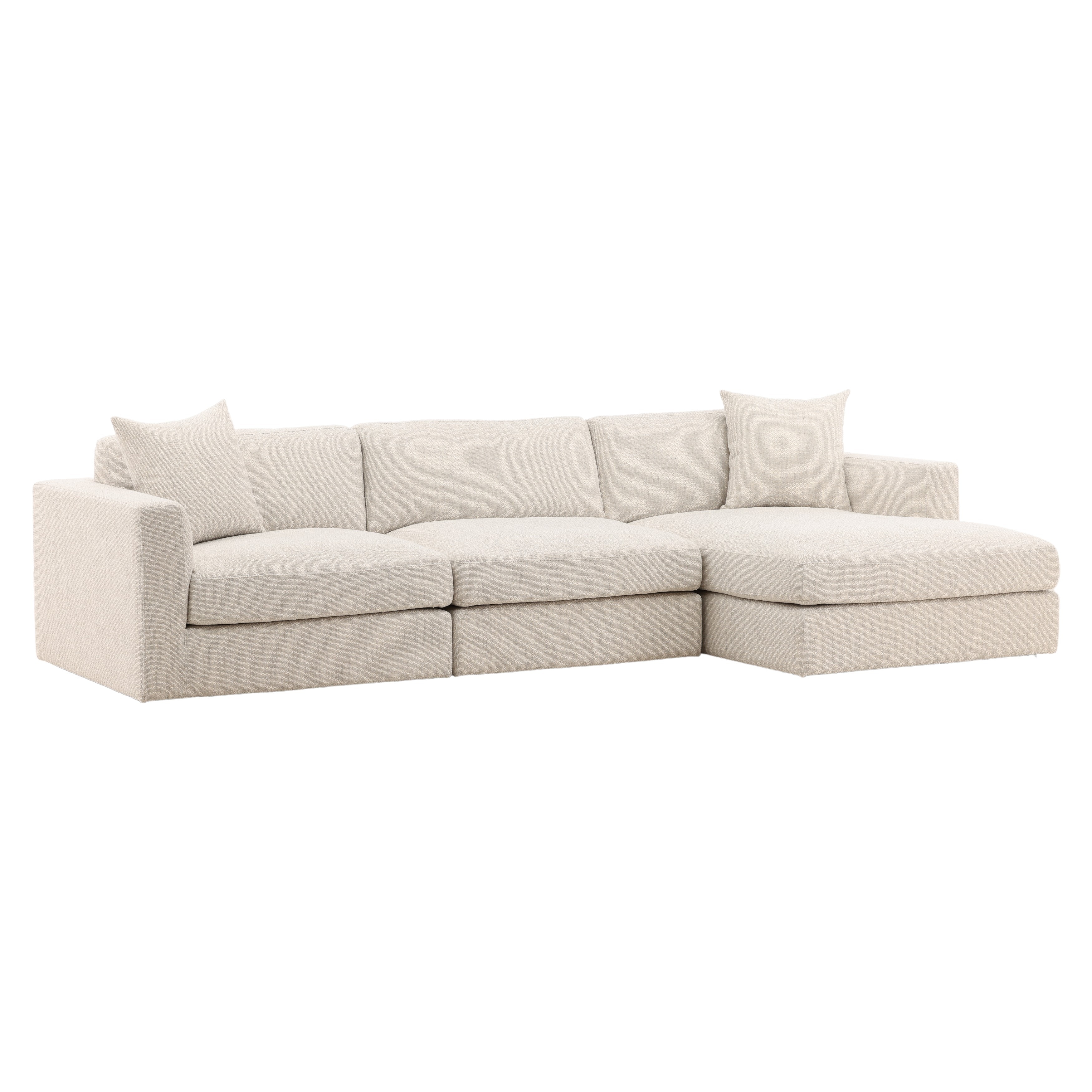 Dovetail Furniture Erica Chaise Sectional DOV39029R-TAUP