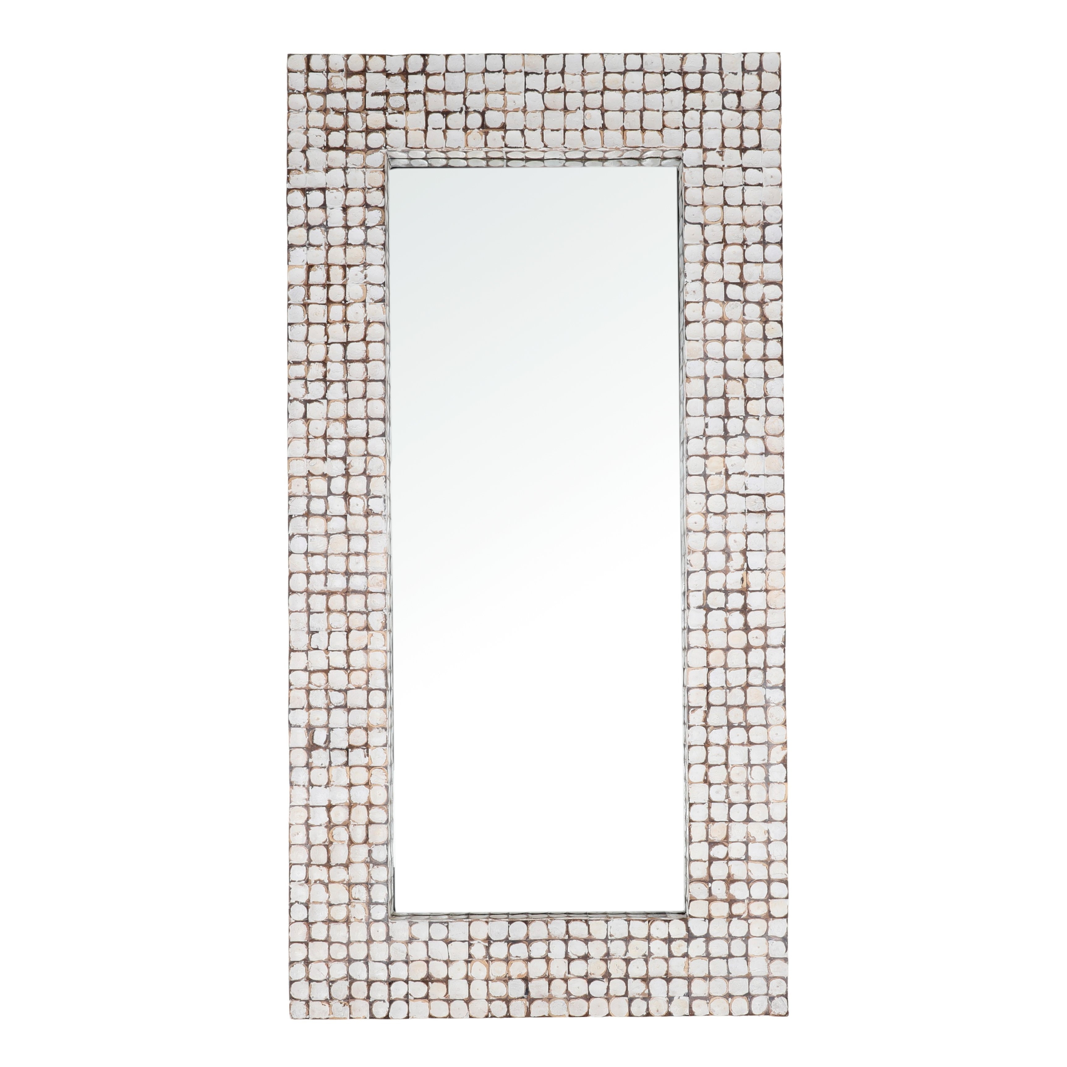 Dovetail Furniture Hadas Floor Mirror DOV22059-WHTW