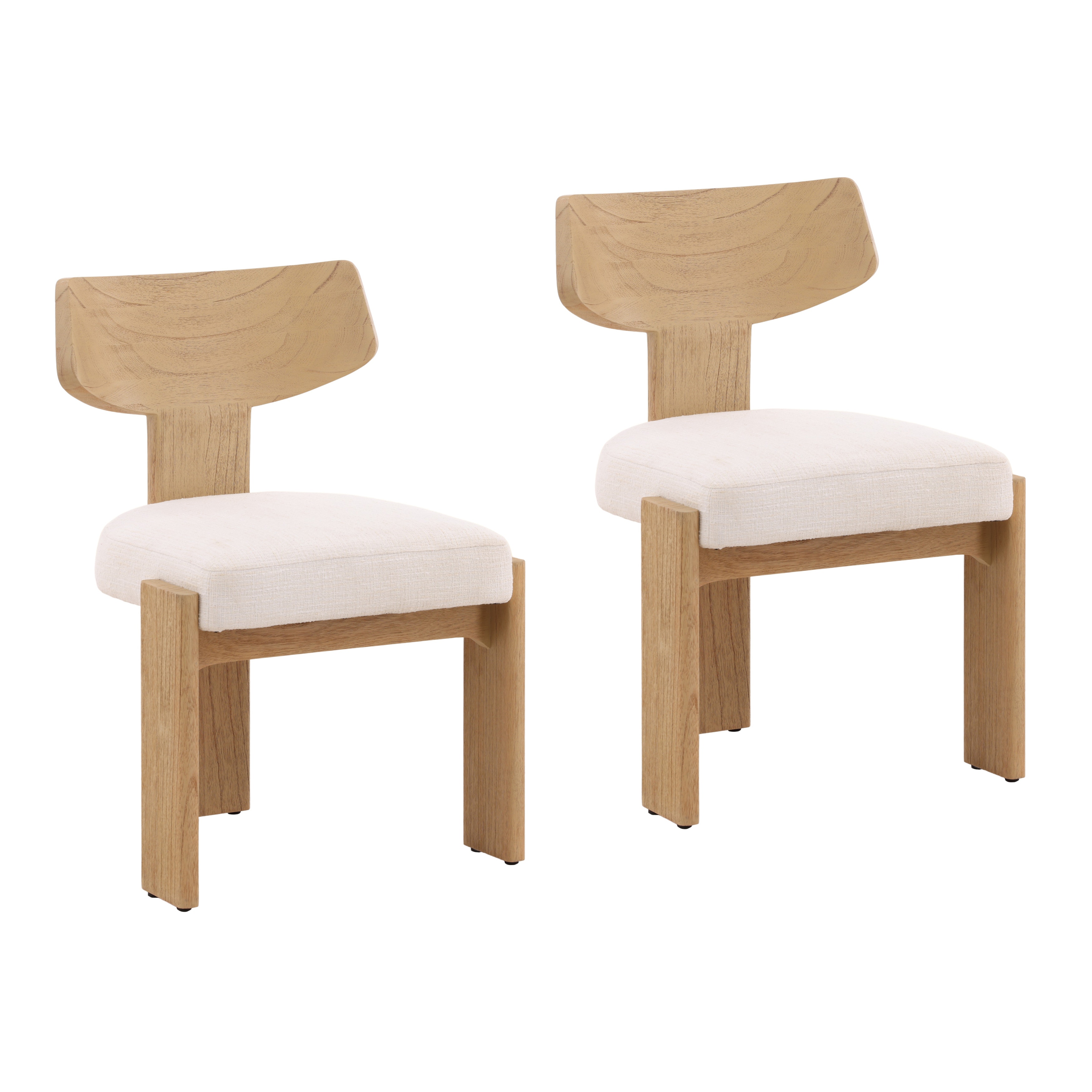 Dovetail Furniture Ian Dining Chair Set of 2 DOV11511-NATL