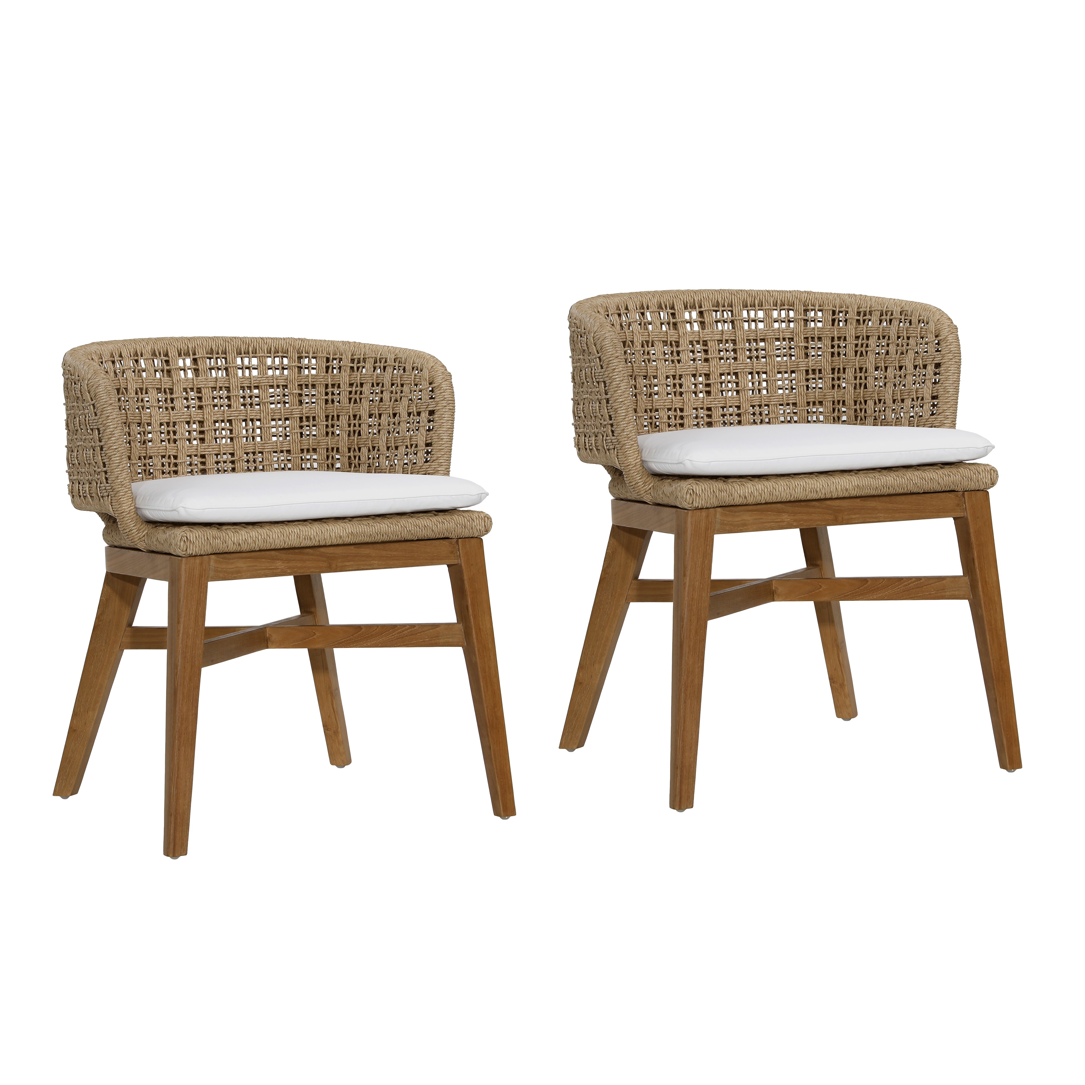 Dovetail Furniture Keith Outdoor Dining Chair Set of 2 RIV10017-NAT