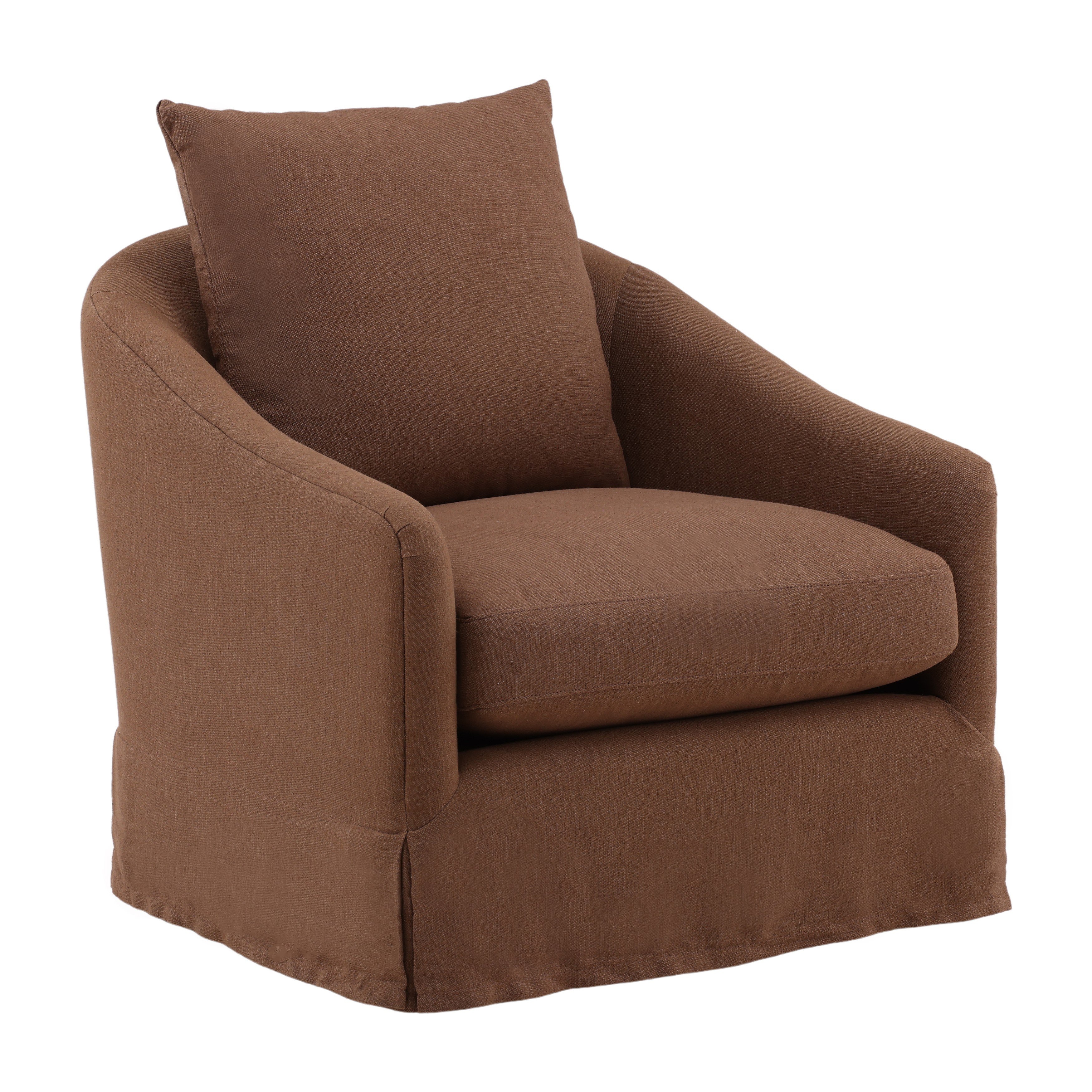 Dovetail Furniture Laura Swivel Chair DOV9597-BRWN