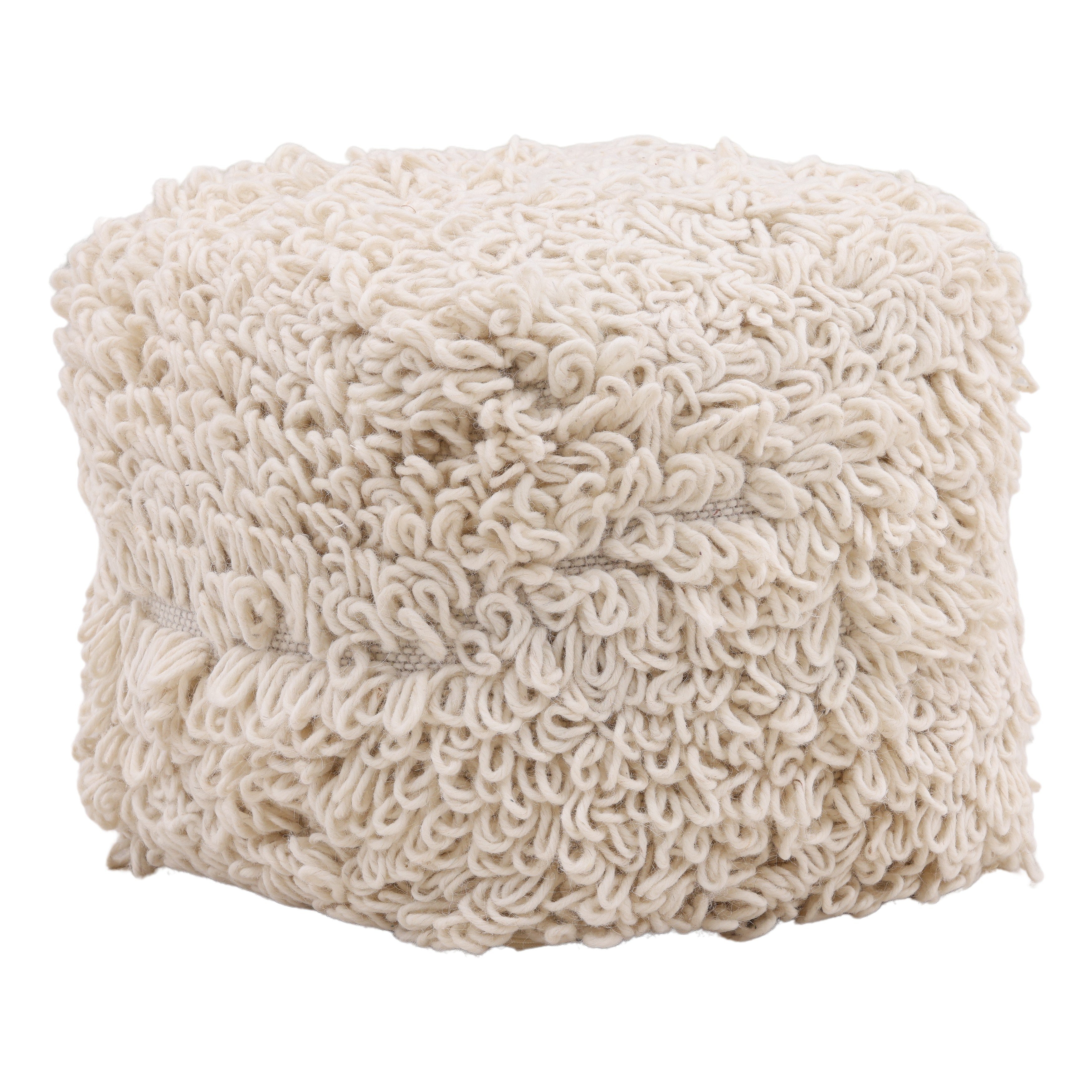 Dovetail Furniture Menta Pouf DOV3027-IVRY