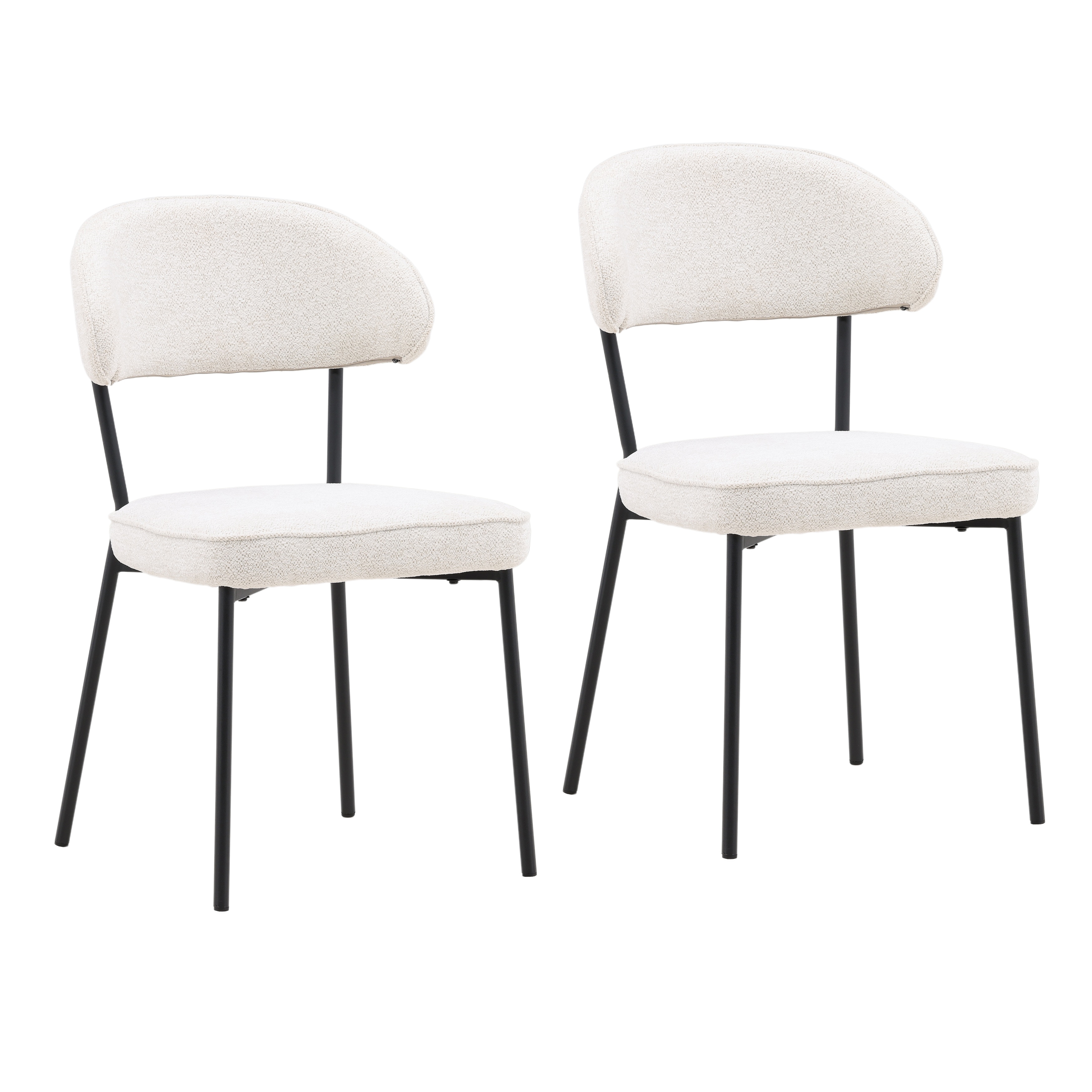 Dovetail Furniture Mira Dining Chair Set of 2 DOV23016-CREM