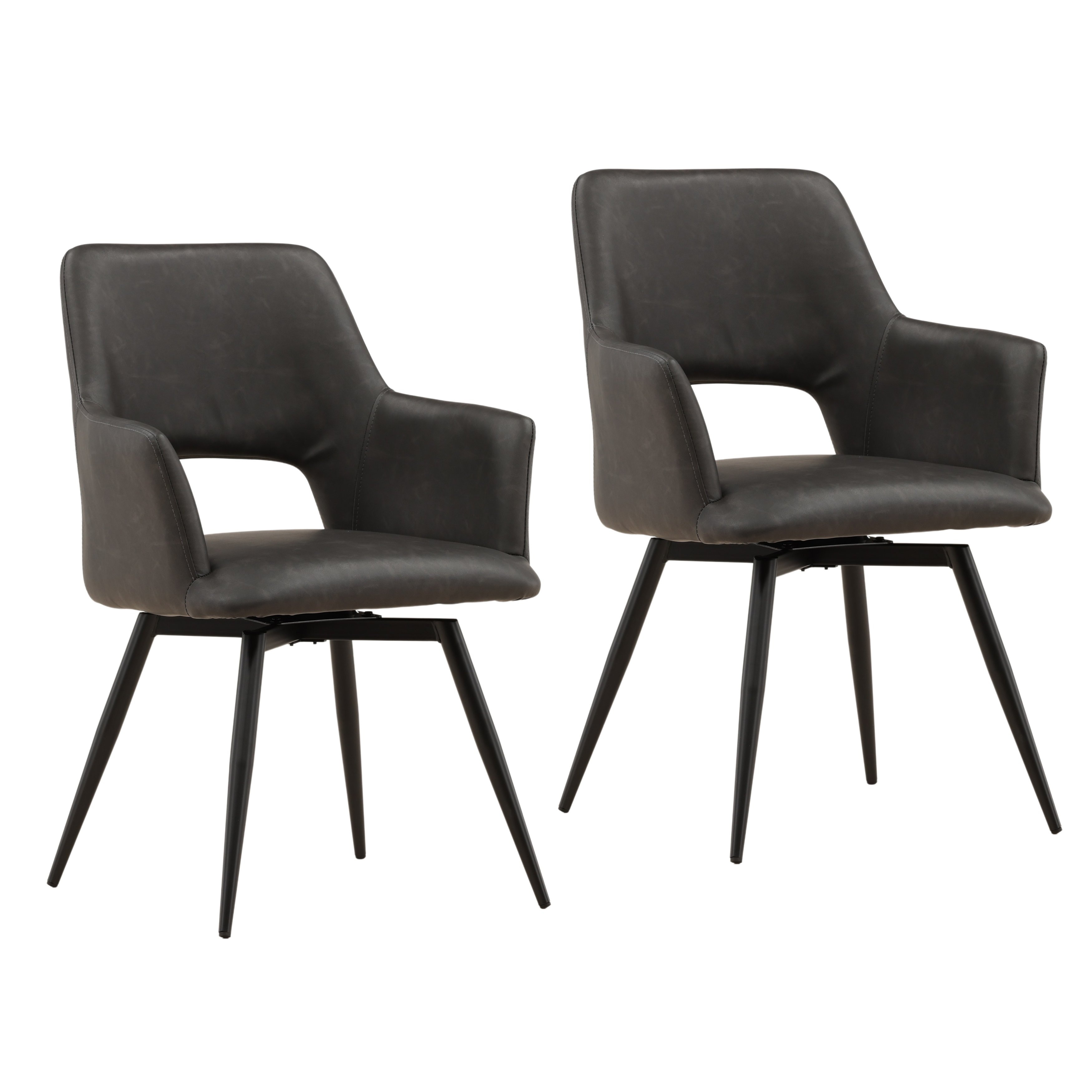 Dovetail Furniture Romano Dining Chair Set of 2 DOV23011-CHAR