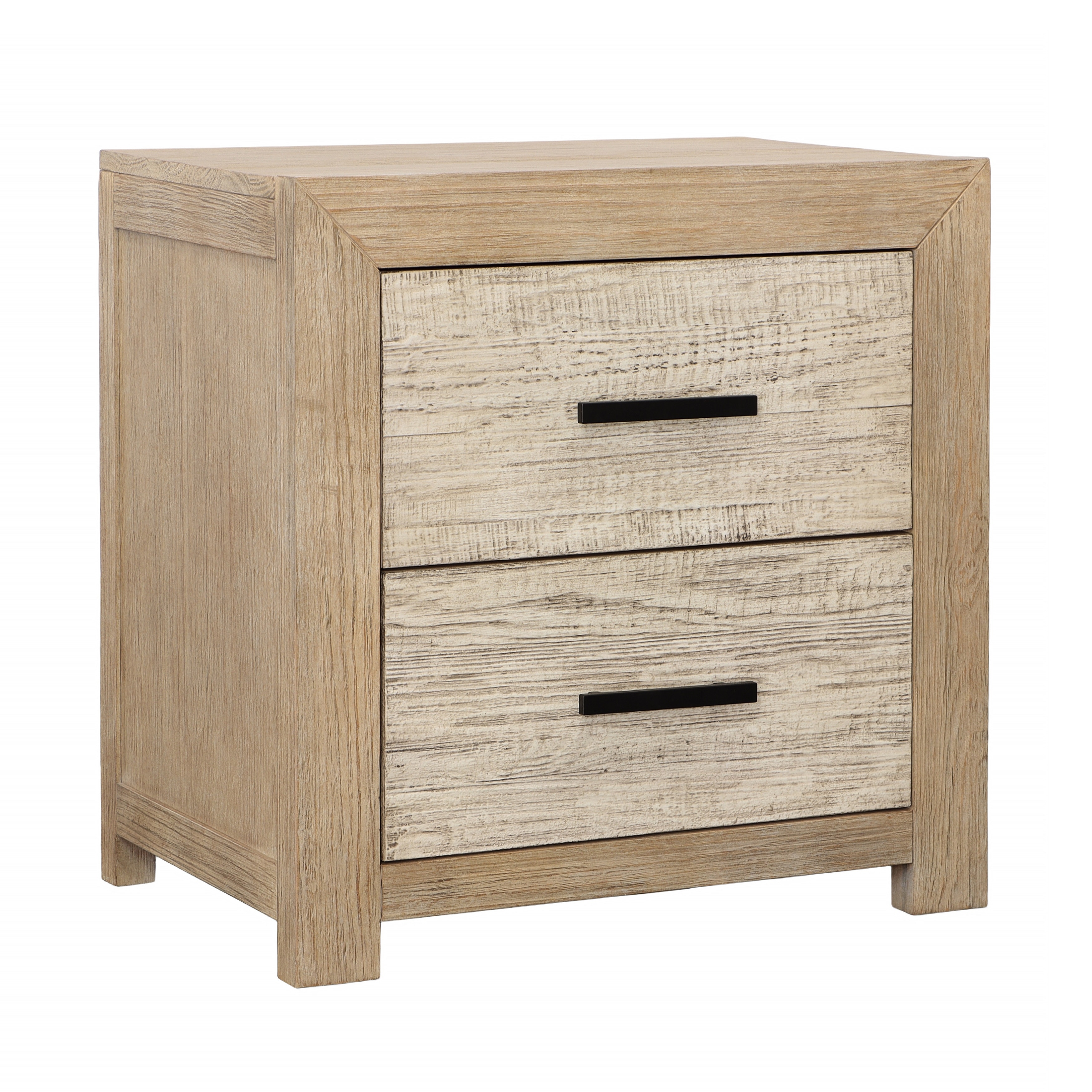 Dovetail Furniture Roux Nightstand Double Drawer DOV18163-LTWW