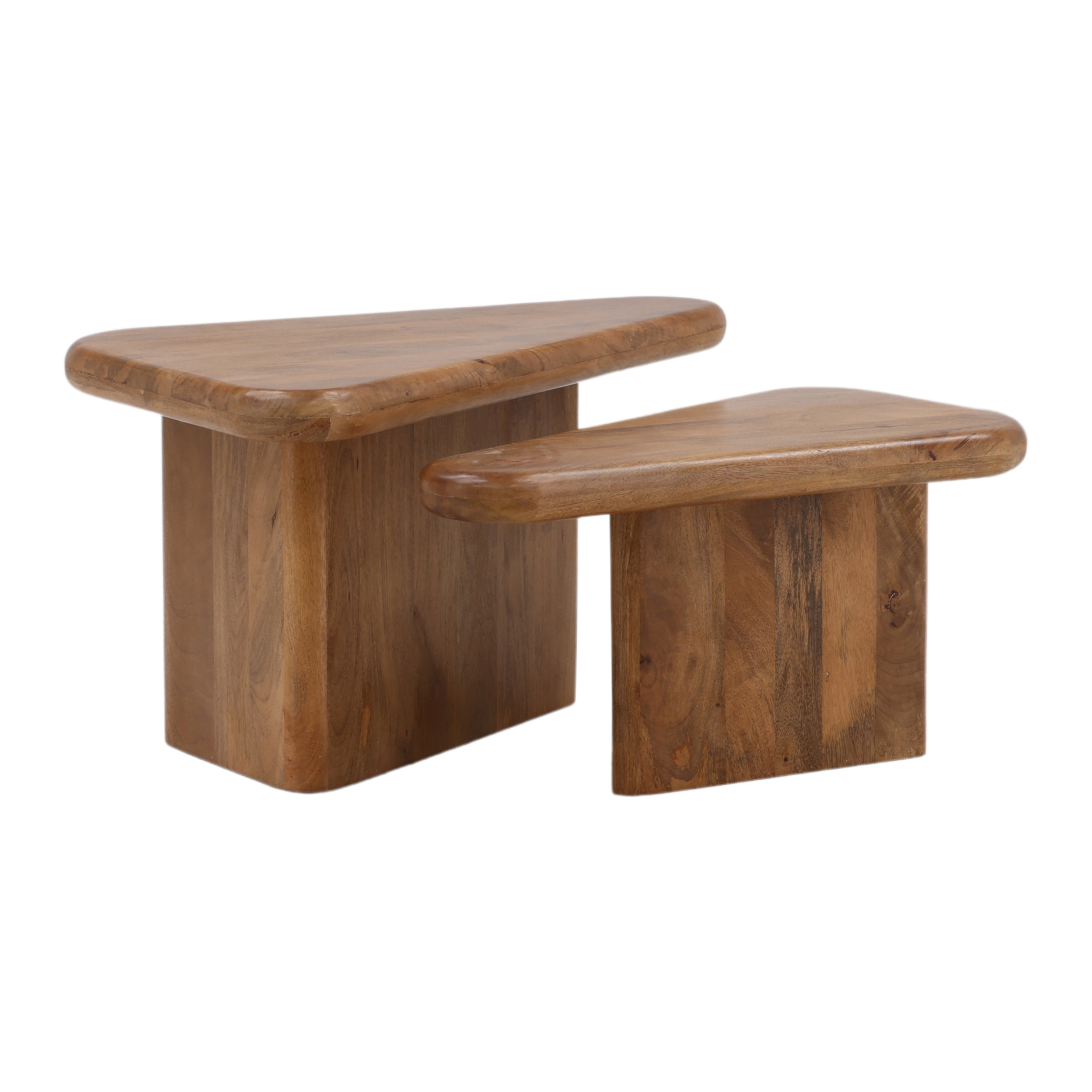 Dovetail Furniture Sansa Coffee Table Set of 2 DOV75038-BRWN