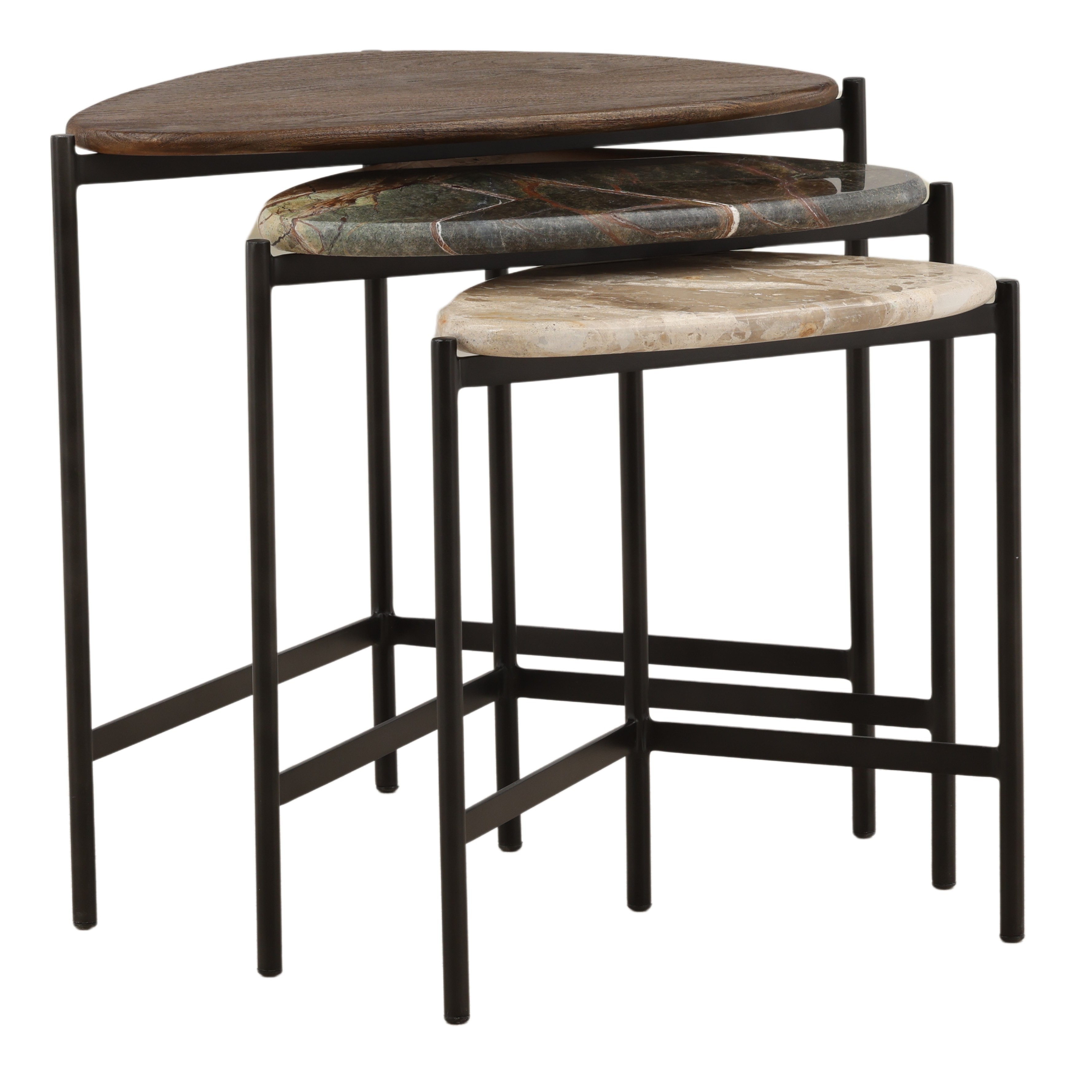 Dovetail Furniture Viremont Nesting Table Set of 3 DOV40169-MLTI