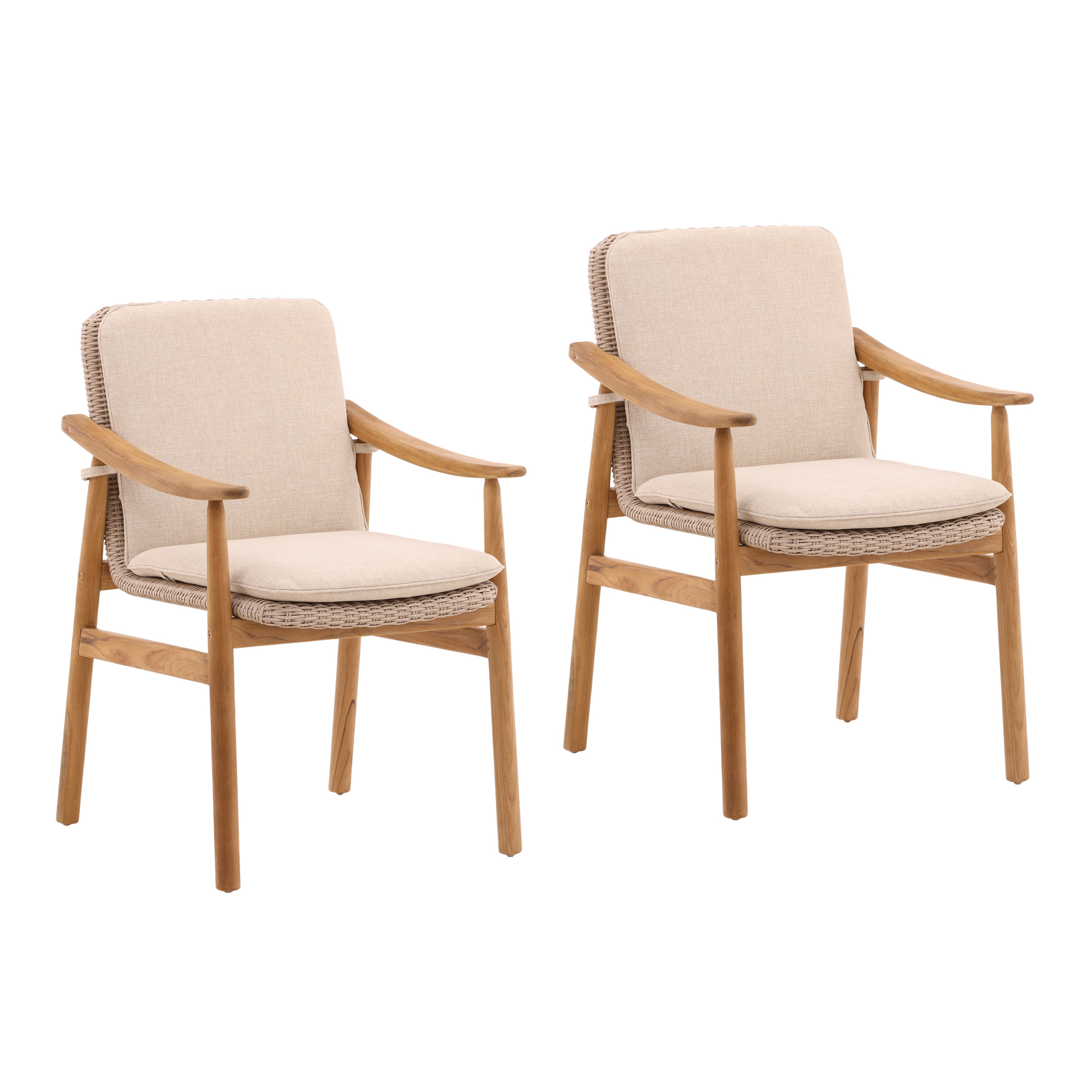 Dovetail Furniture Wembley Outdoor Dining Chair Set of 2 DOV10003-BEIG