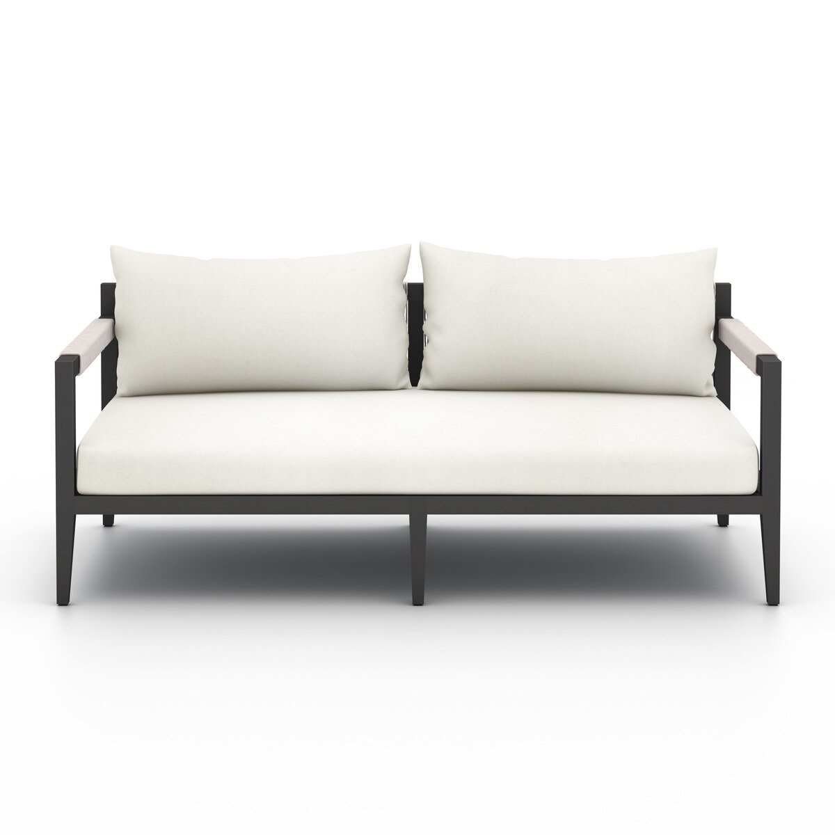 Four Hands Furniture Sherwood Outdoor Sofa-63-Bronze-Venao Ivory-Ivory Rope 223329-018